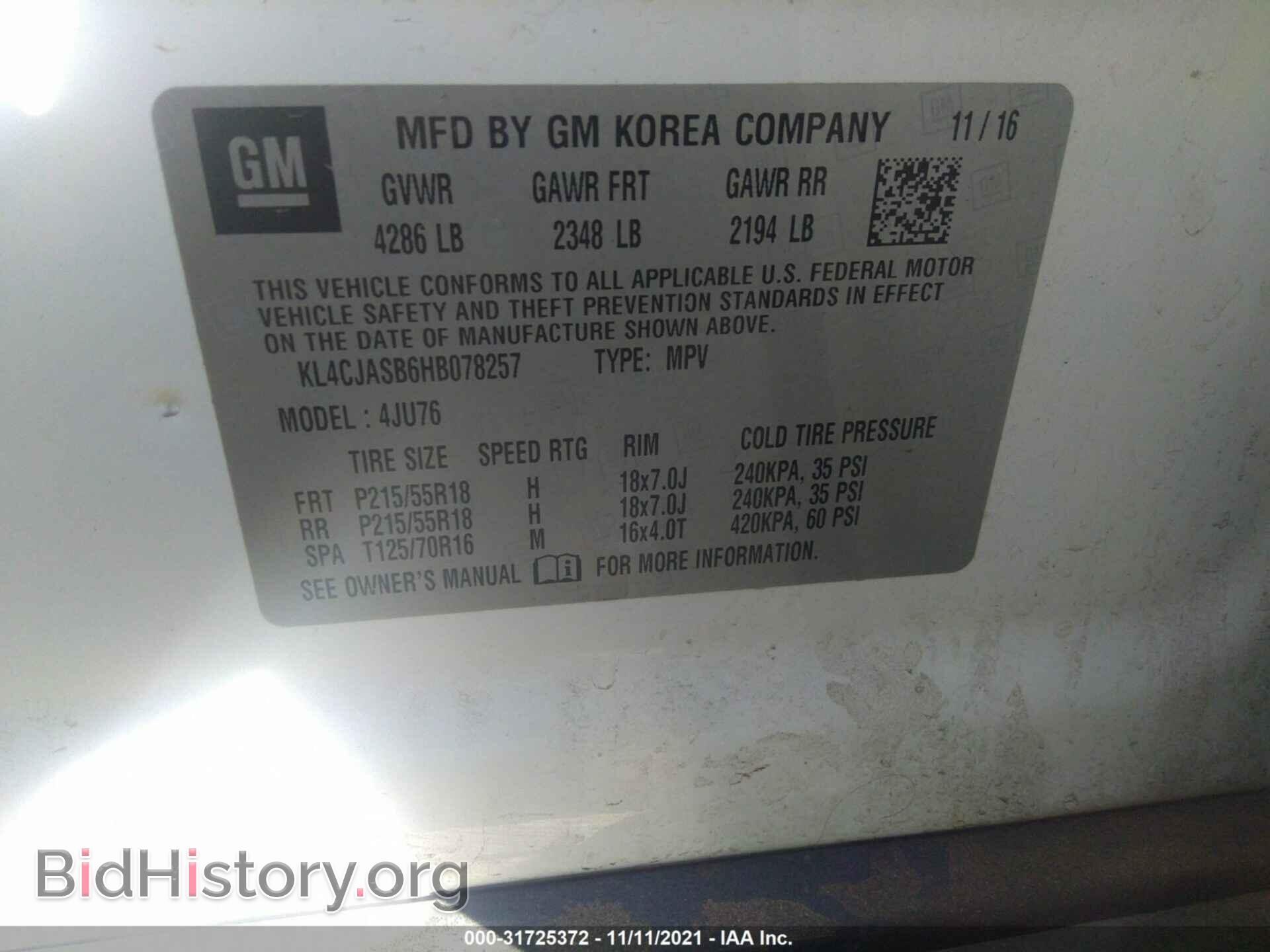 2017 BUICK ENCORE - VIN: KL4CJASB6HB078257 - Photo 9
