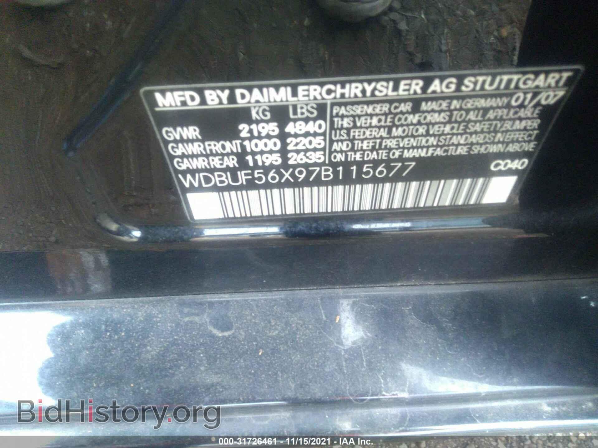 2007 MERCEDES-BENZ E-CLASS - VIN: WDBUF56X97B115677 - Фото 9