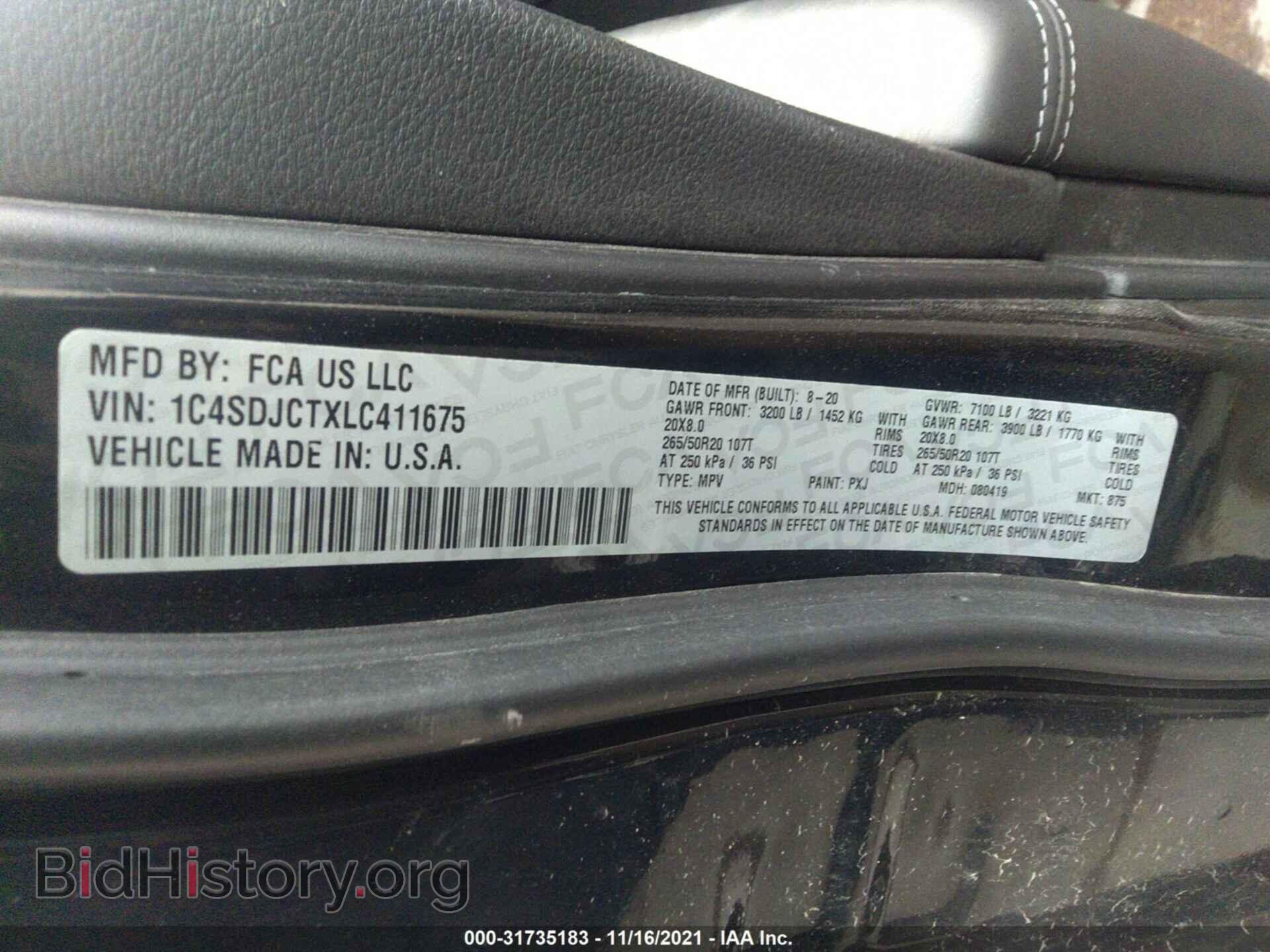 2020 DODGE DURANGO - VIN: 1C4SDJCTXLC411675 - Photo 9