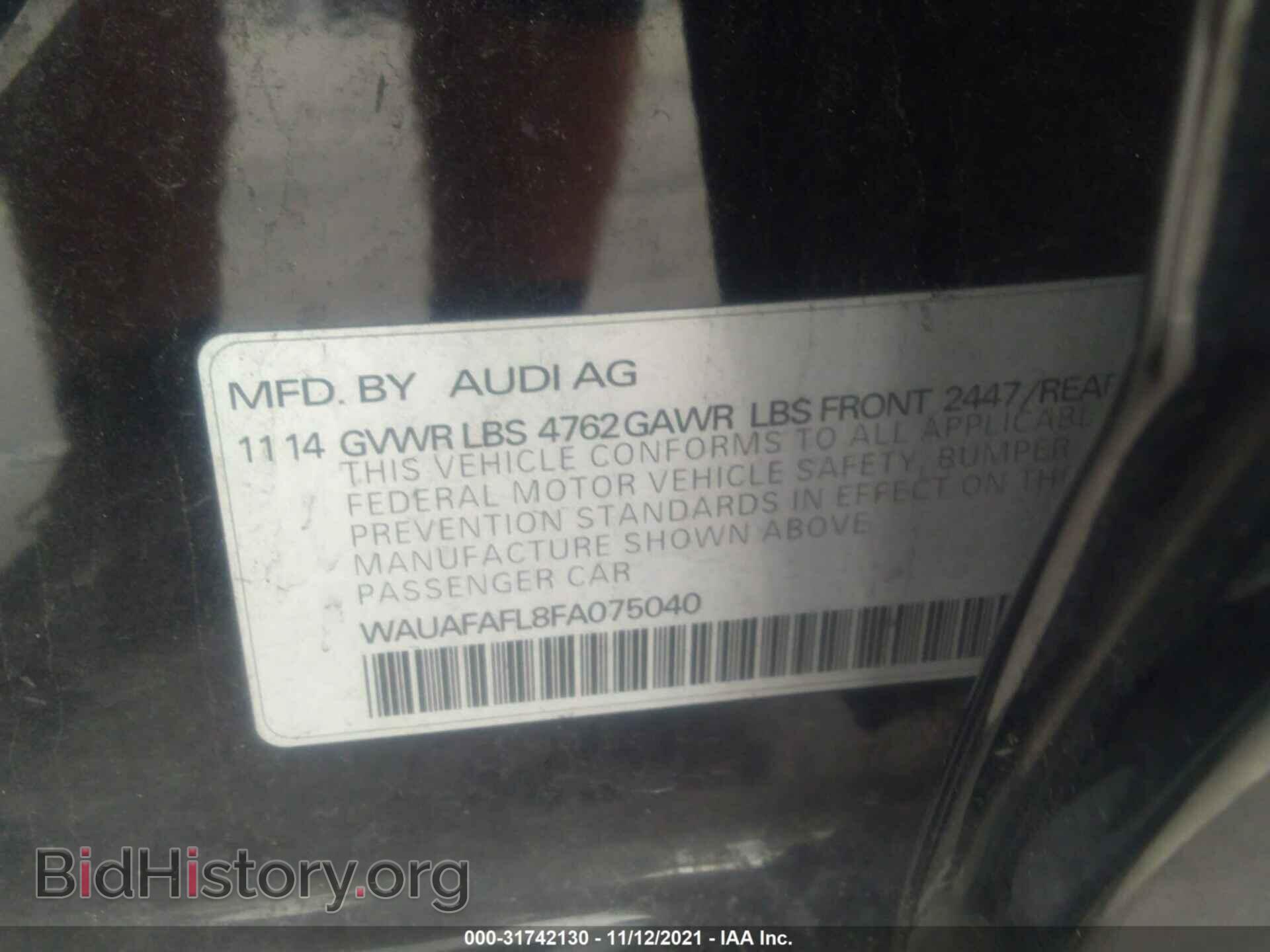 2015 AUDI A4 - VIN: WAUAFAFL8FA075040 - Photo 9