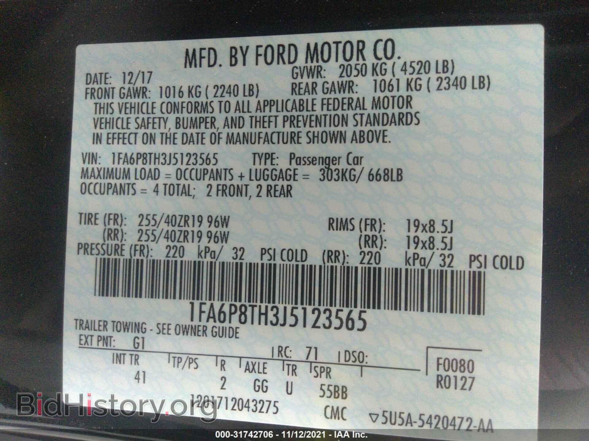 2018 FORD MUSTANG - VIN: 1FA6P8TH3J5123565 - Фото 9