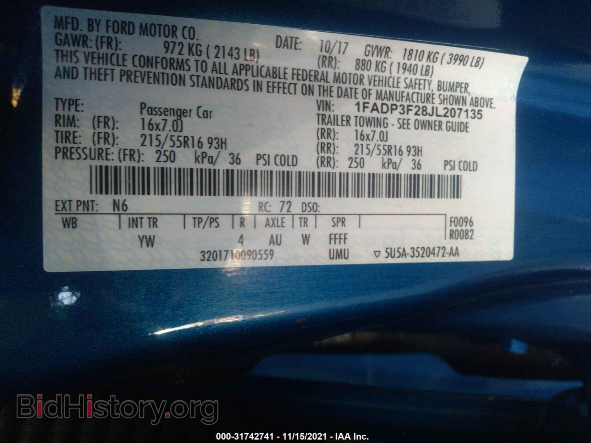 2018 FORD FOCUS - VIN: 1FADP3F28JL207135 - Фото 9