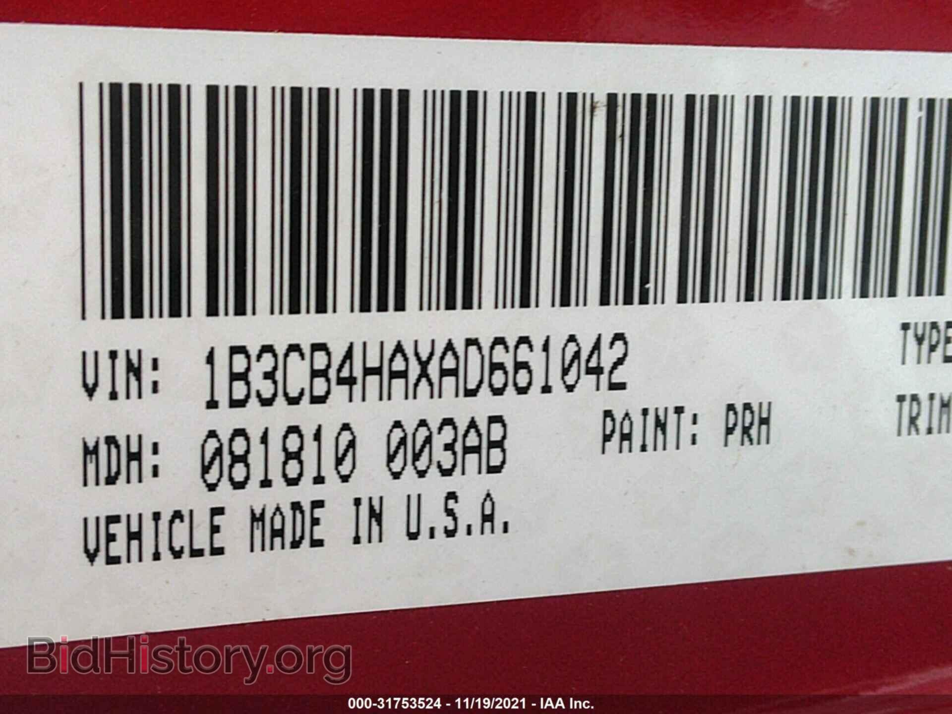 2010 DODGE CALIBER - VIN: 1B3CB4HAXAD661042 - Фото 9