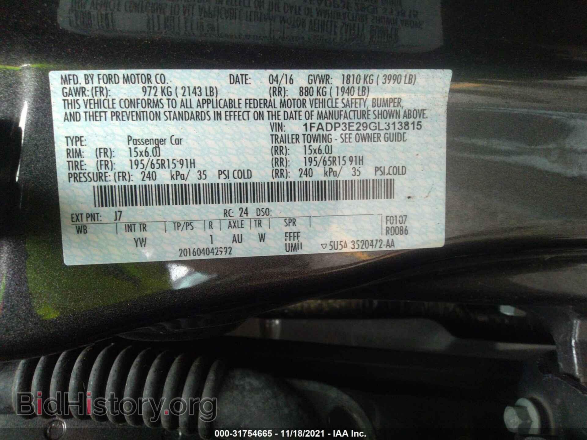 2016 FORD FOCUS - VIN: 1FADP3E29GL313815 - Фото 9