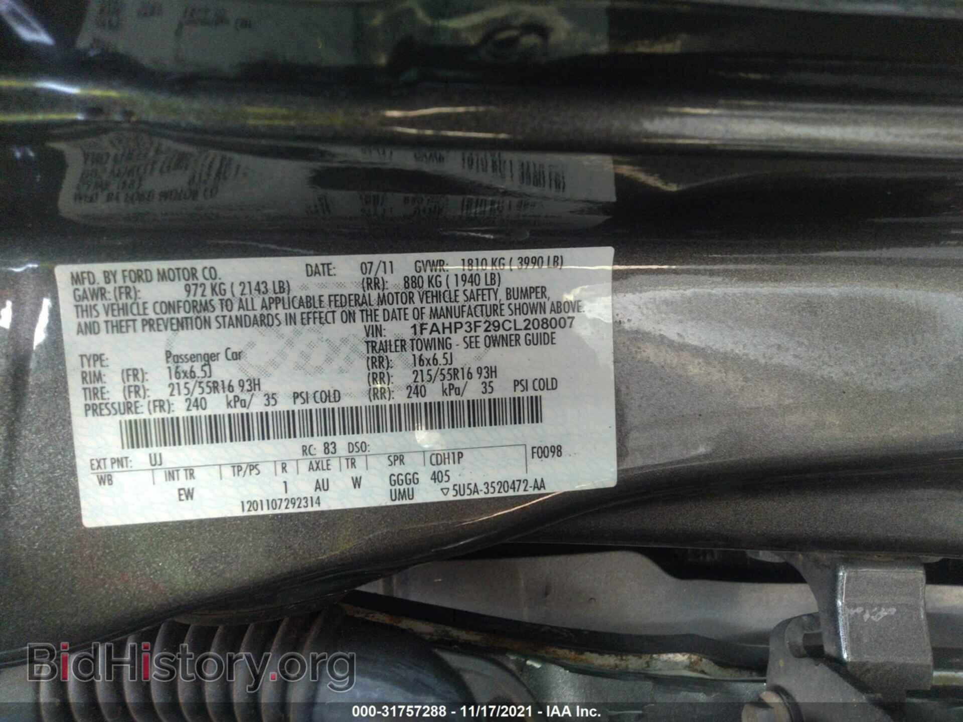 2012 FORD FOCUS - VIN: 1FAHP3F29CL208007 - Фото 9