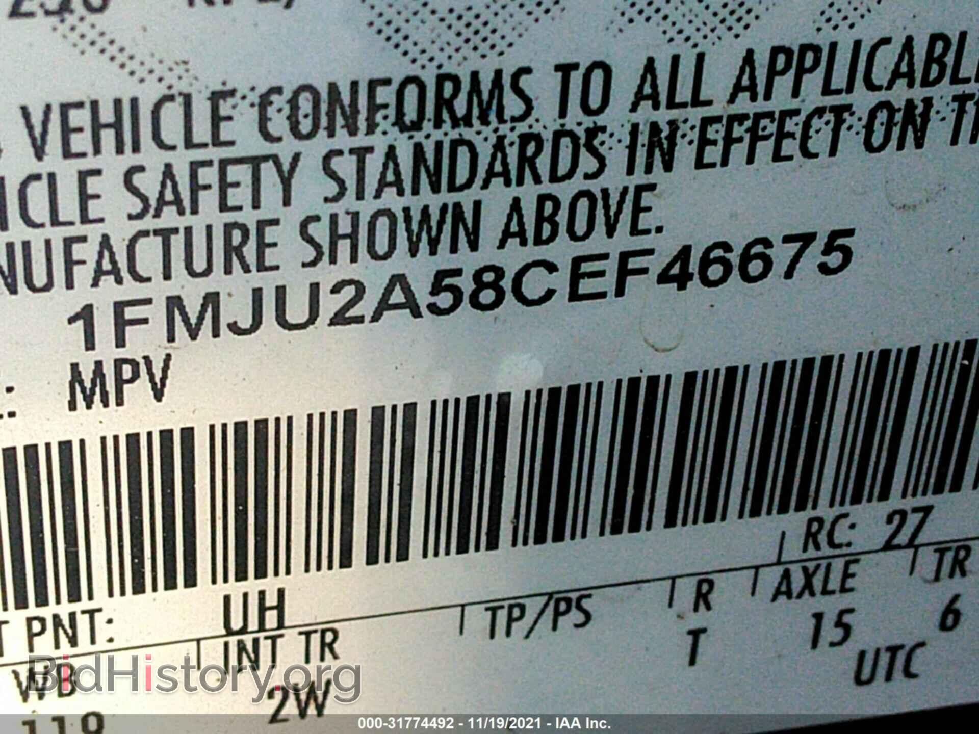 2012 FORD EXPEDITION - VIN: 1FMJU2A58CEF46675 - Фото 9