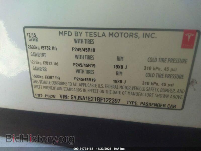 2016 Tesla MODEL S (VIN 5YJSA1E21GF122397) — photo 9 of 15