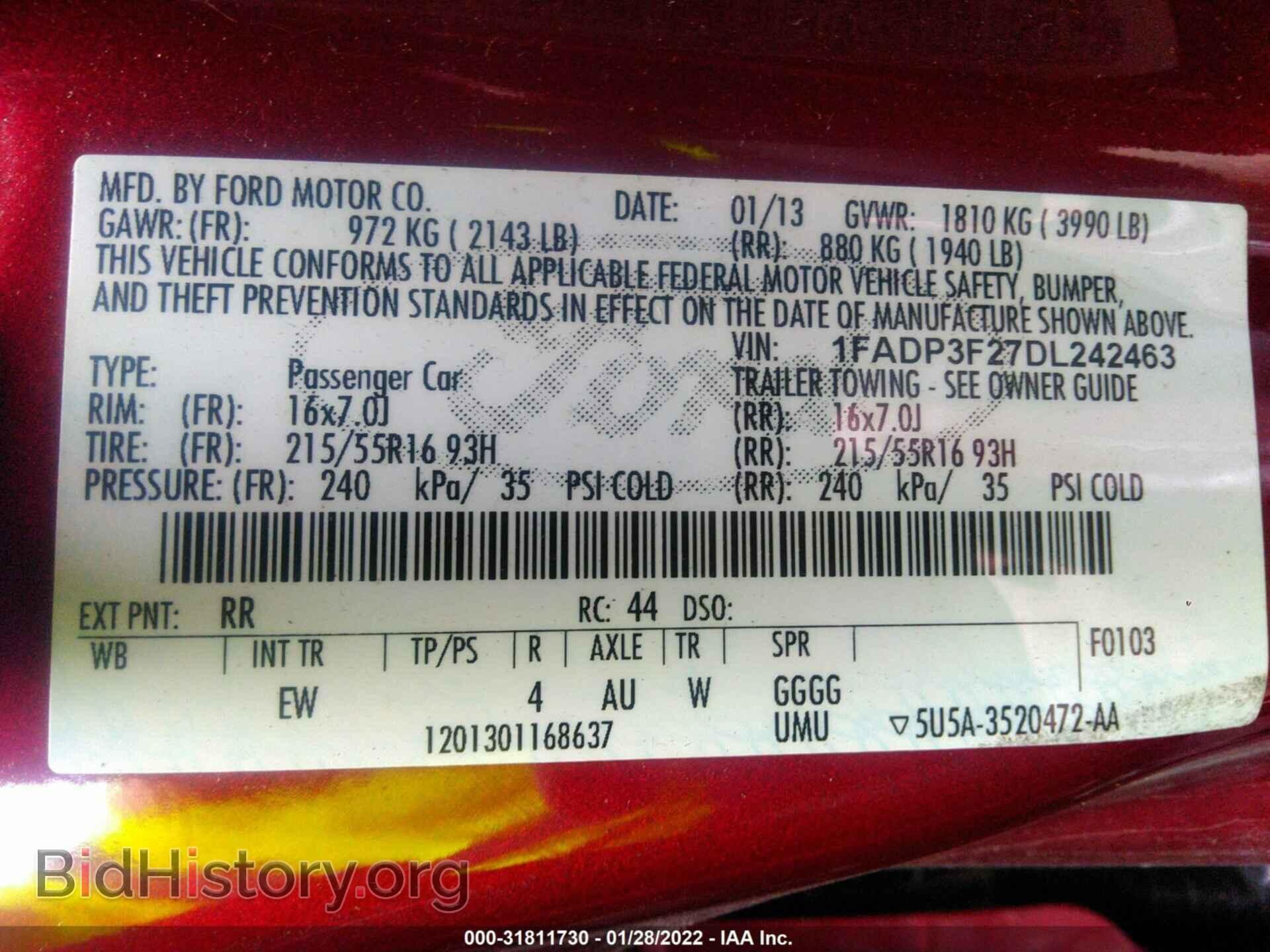 2013 FORD FOCUS - VIN: 1FADP3F27DL242463 - Фото 9