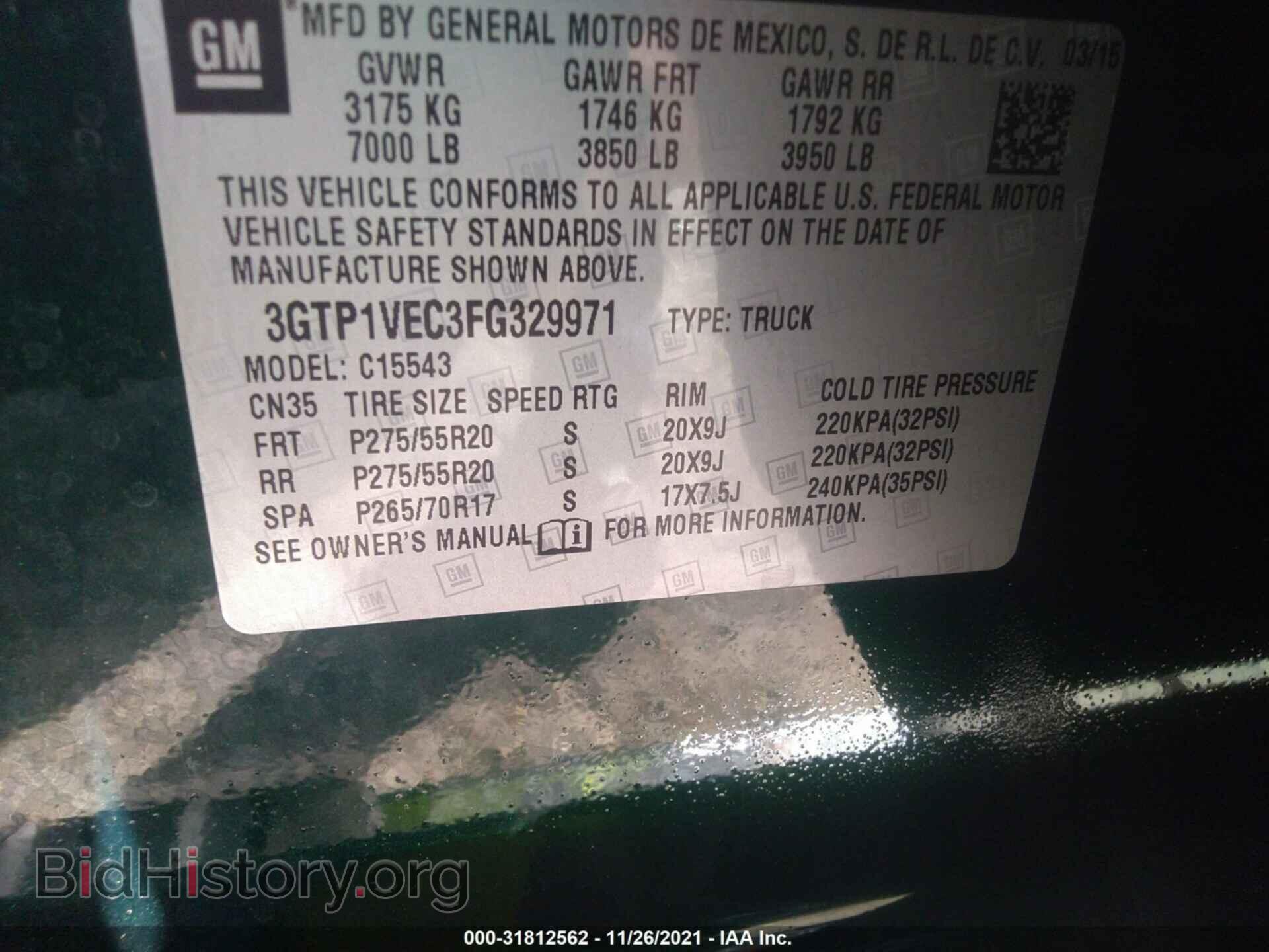 2015 GMC SIERRA 1500 - VIN: 3GTP1VEC3FG329971 - Photo 9