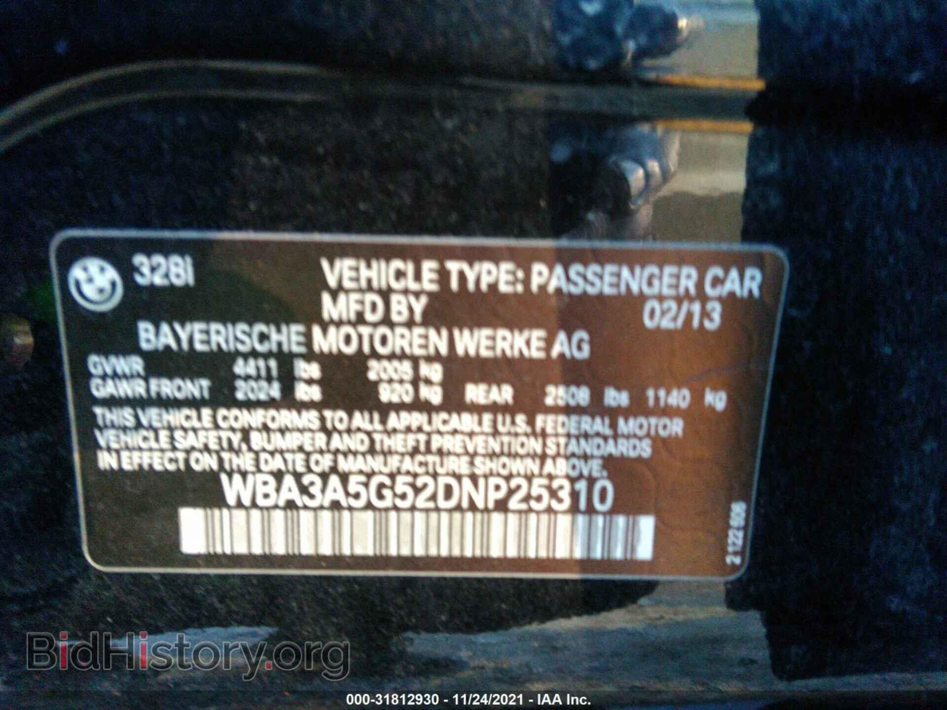2013 BMW 3 SERIES - VIN: WBA3A5G52DNP25310 - Фото 9