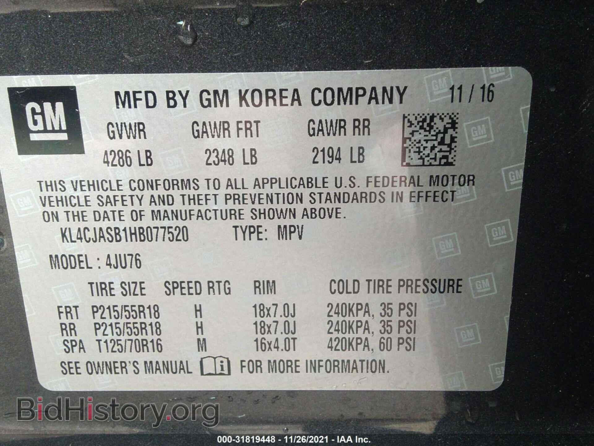 2017 BUICK ENCORE - VIN: KL4CJASB1HB077520 - Фото 9