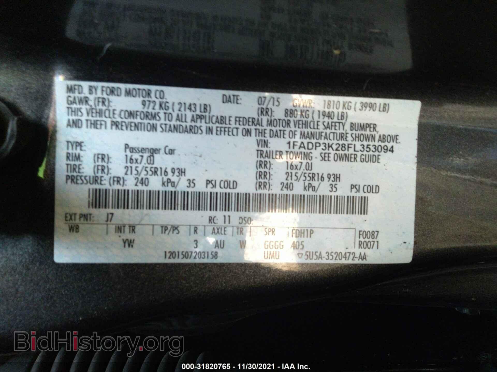 2015 FORD FOCUS - VIN: 1FADP3K28FL353094 - Фото 9