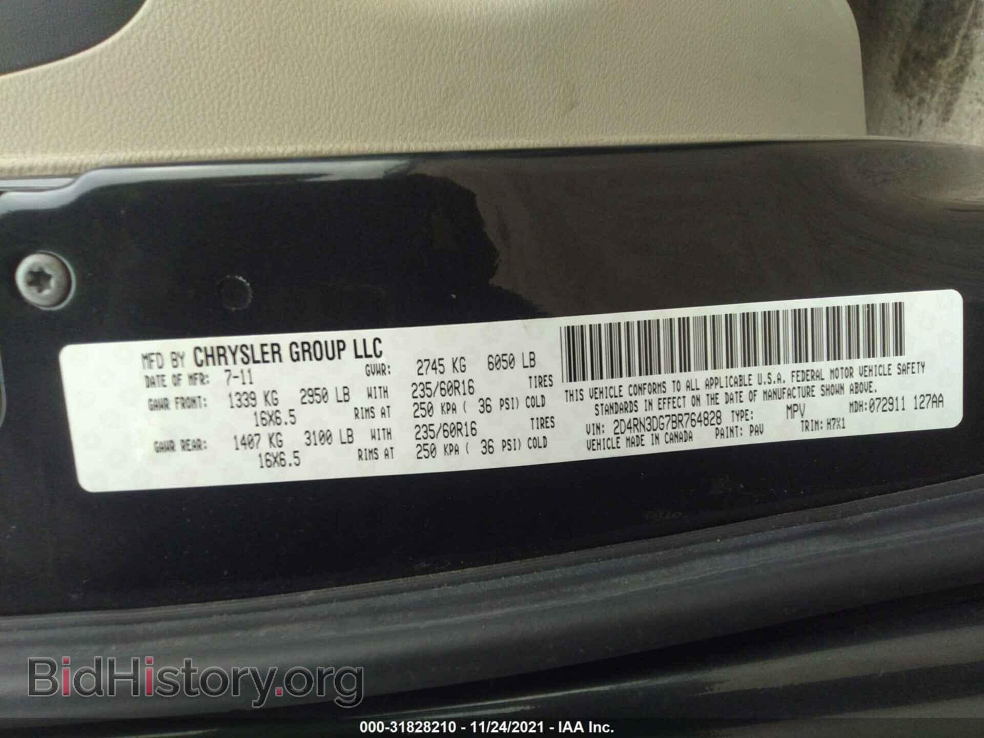 2011 DODGE GRAND CARAVAN - VIN: 2D4RN3DG7BR764828 - Фото 9
