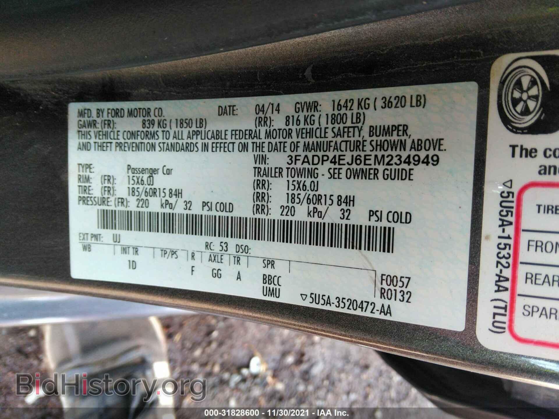 2014 FORD FIESTA - VIN: 3FADP4EJ6EM234949 - Фото 9
