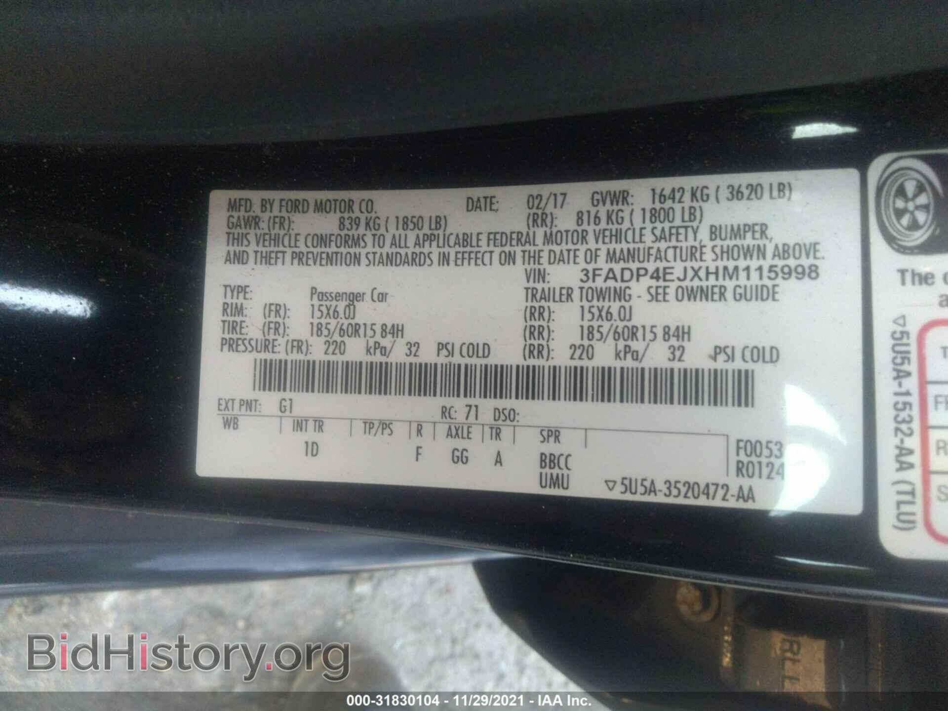 2017 FORD FIESTA - VIN: 3FADP4EJXHM115998 - Фото 9
