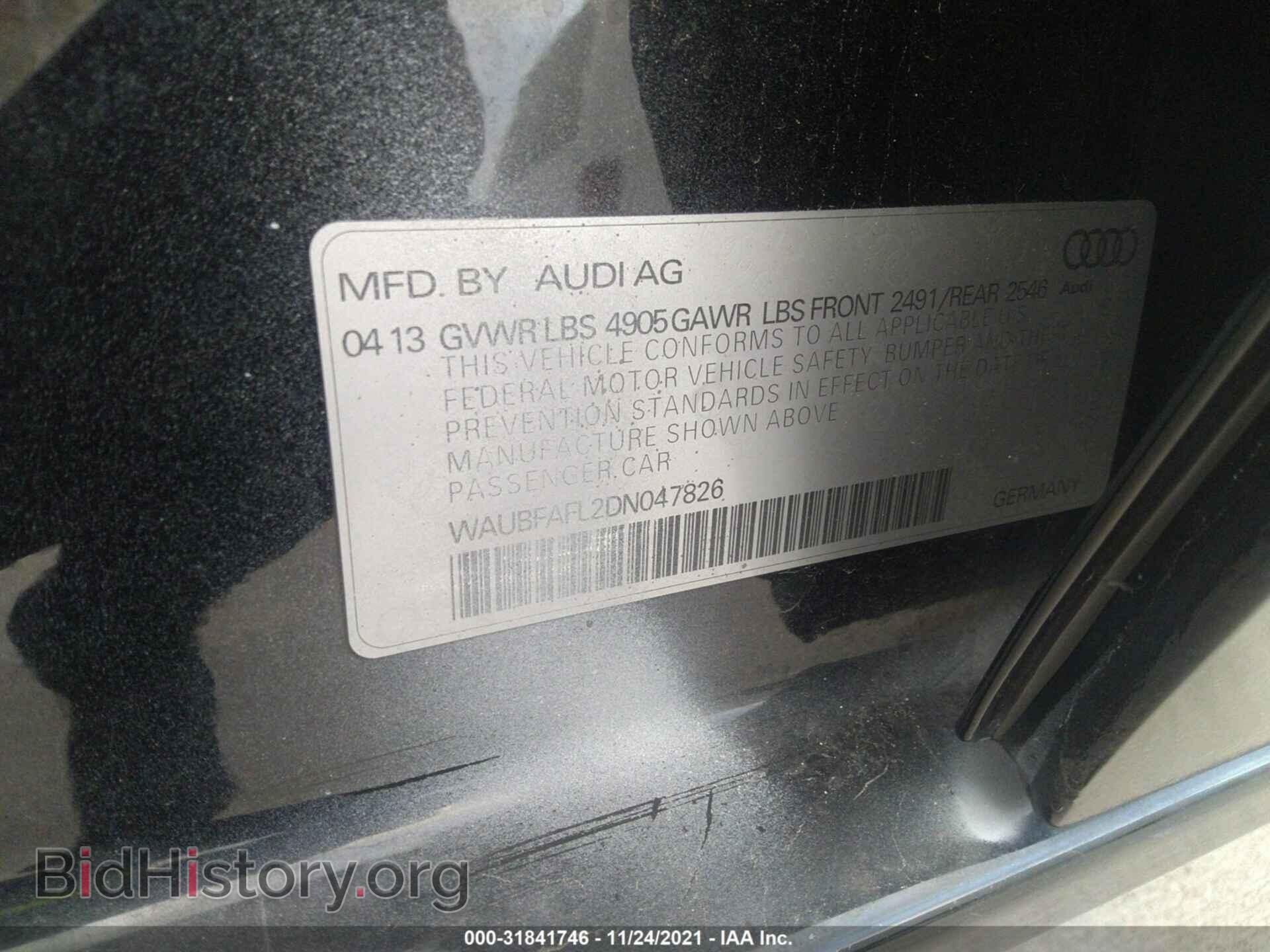 2013 AUDI A4 - VIN: WAUBFAFL2DN047826 - Фото 9