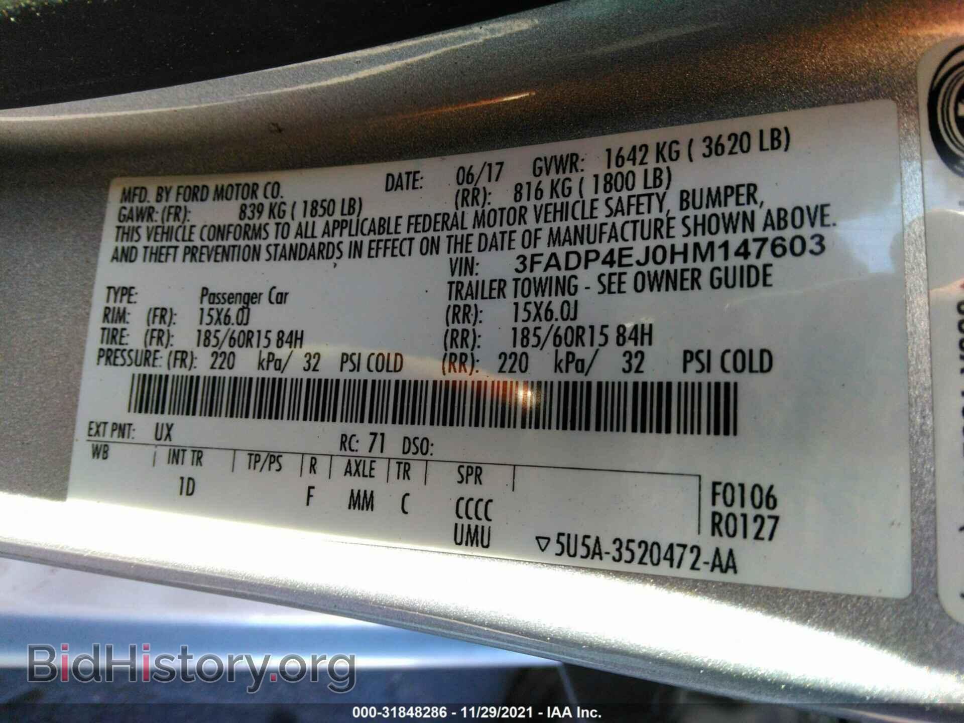 2017 FORD FIESTA - VIN: 3FADP4EJ0HM147603 - Фото 9
