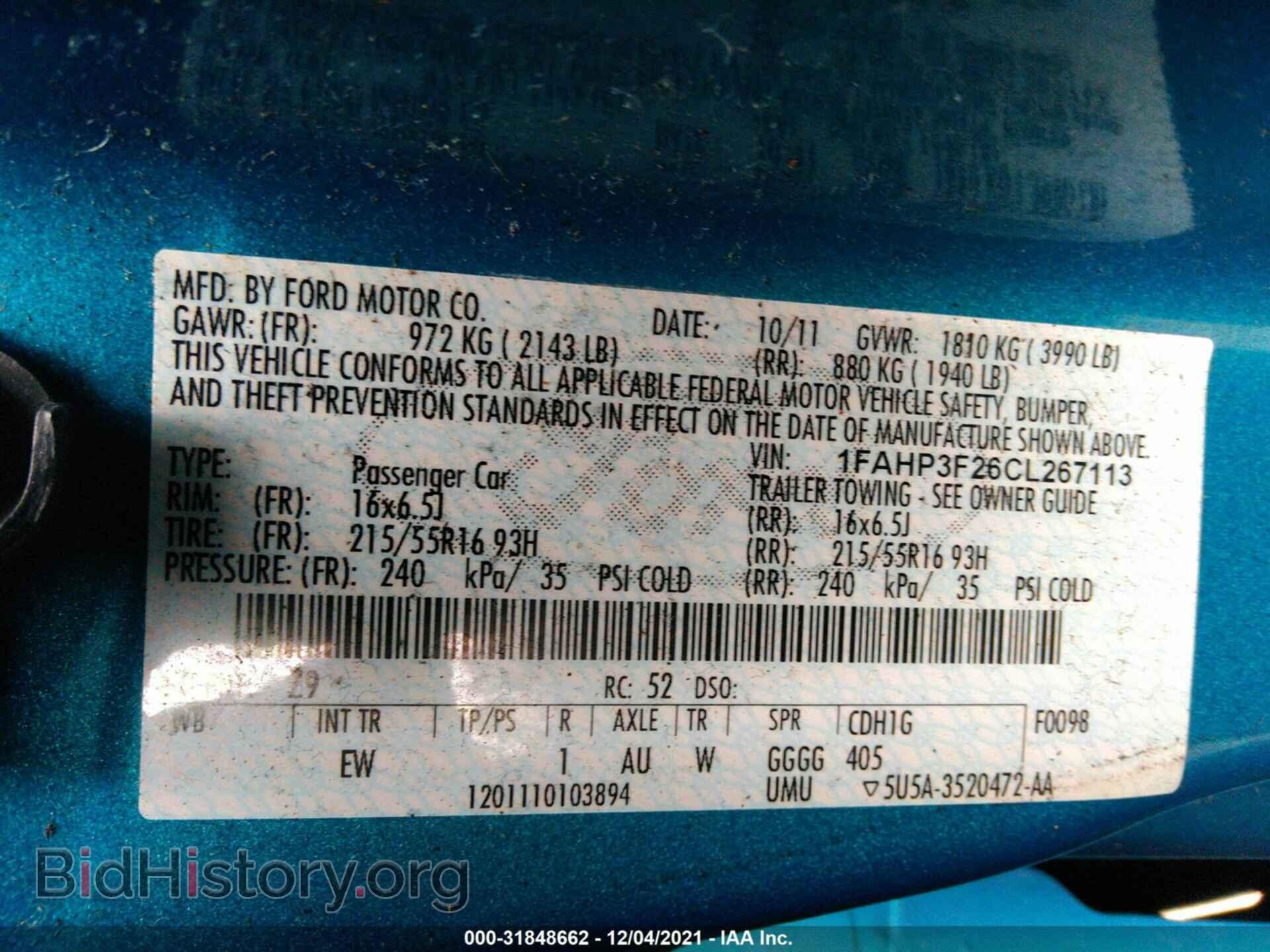 2012 FORD FOCUS - VIN: 1FAHP3F26CL267113 - Photo 9