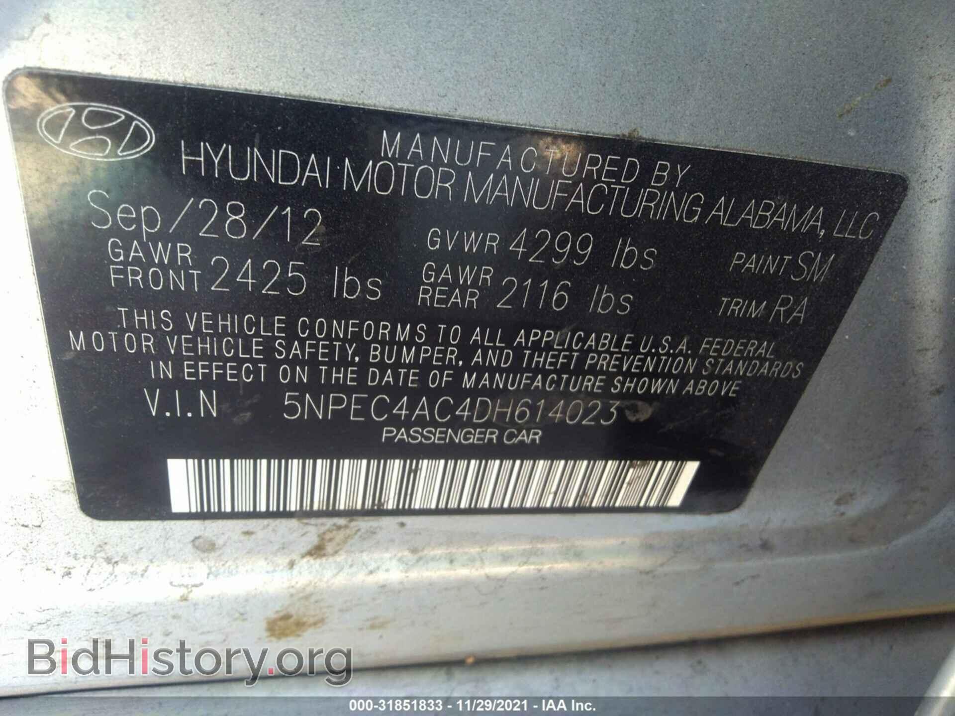 2013 HYUNDAI SONATA - VIN: 5NPEC4AC4DH614023 - Photo 9