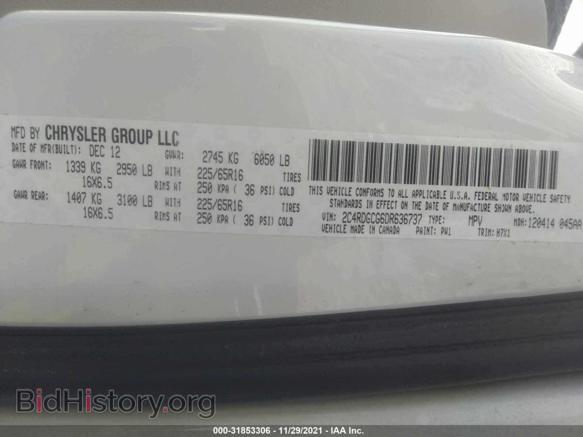 2013 DODGE GRAND CARAVAN - VIN: 2C4RDGCG6DR636737 - Фото 9