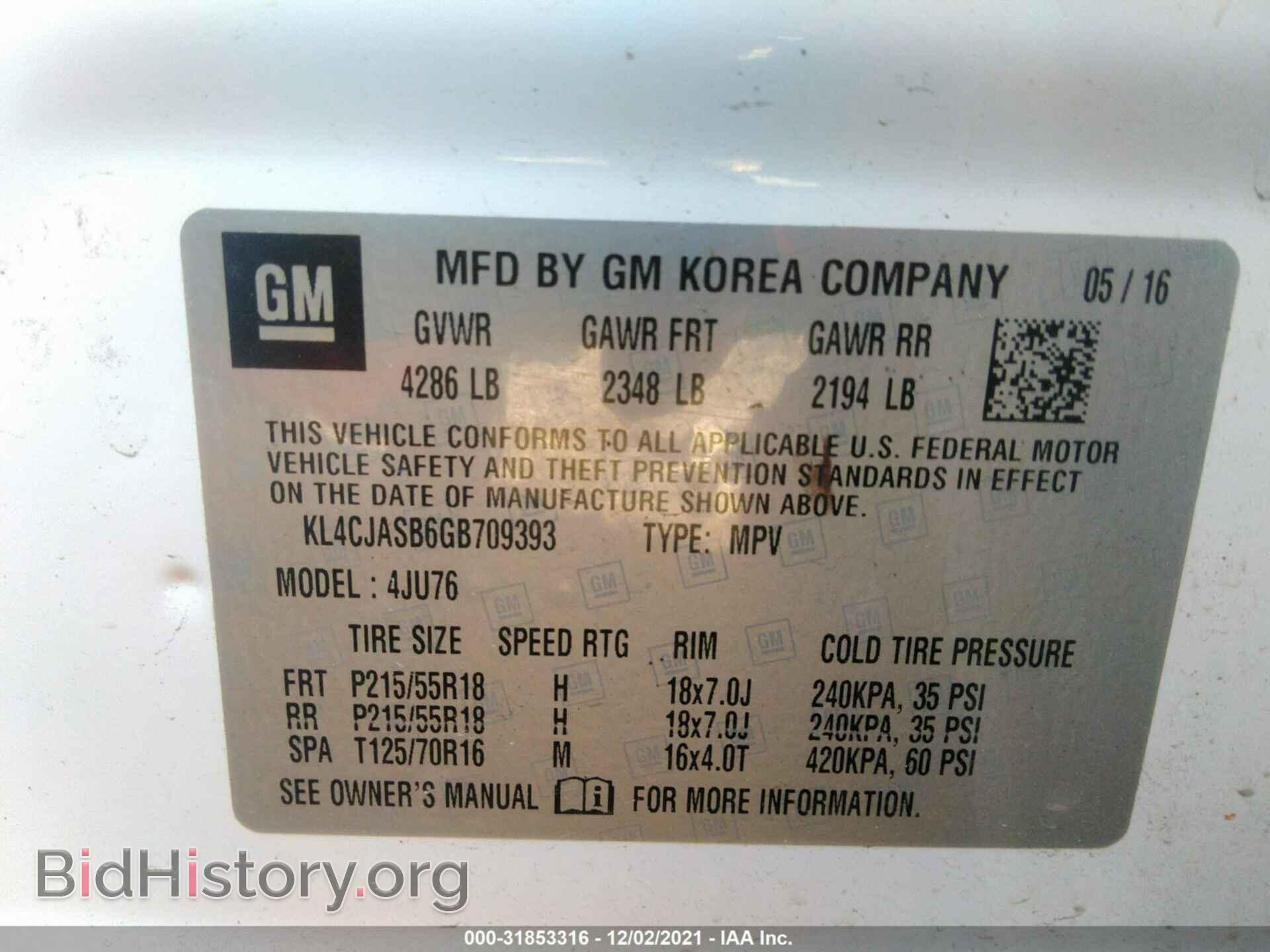 2016 BUICK ENCORE - VIN: KL4CJASB6GB709393 - Photo 9