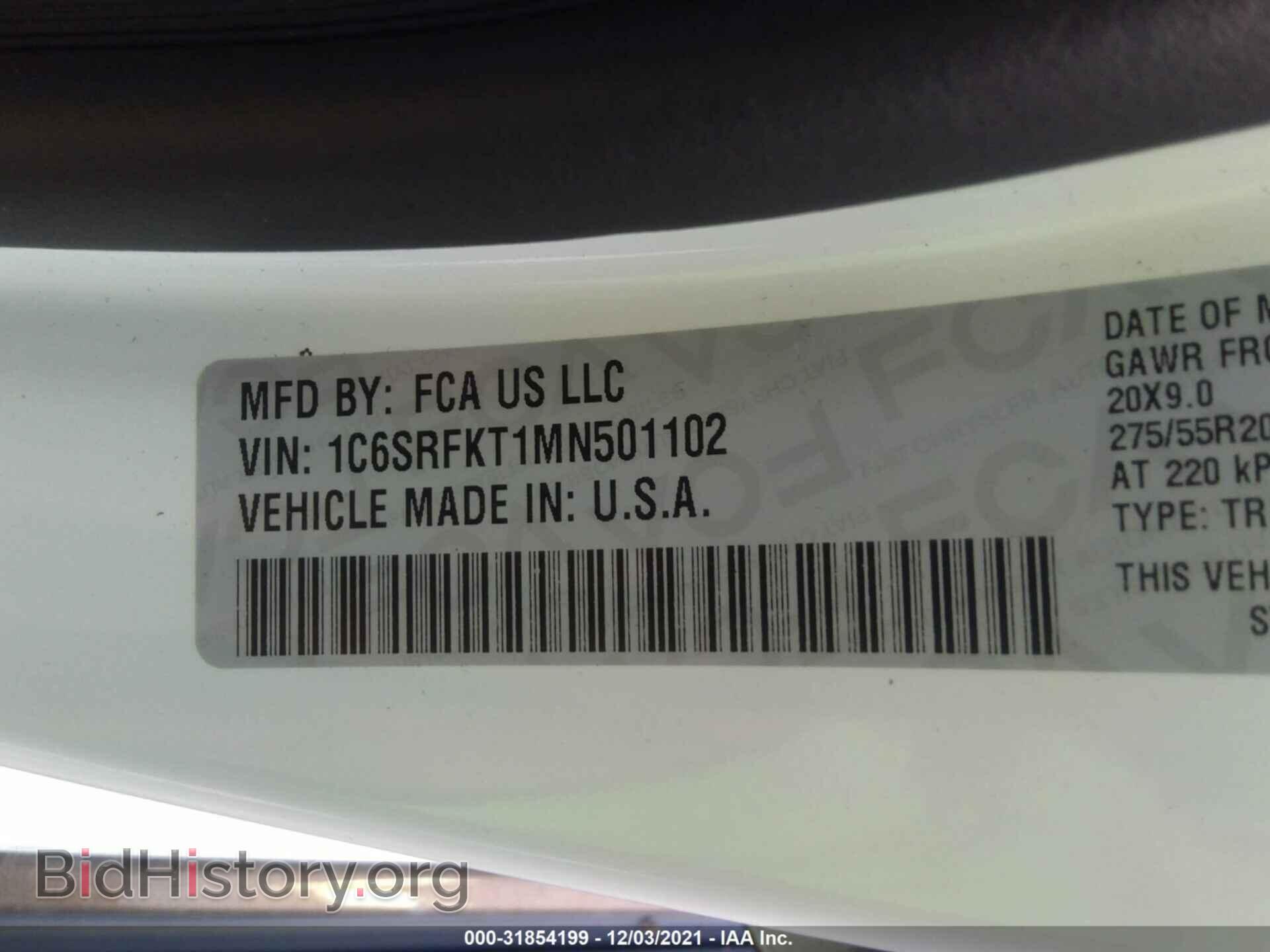 2021 RAM 1500 - VIN: 1C6SRFKT1MN501102 - Фото 9