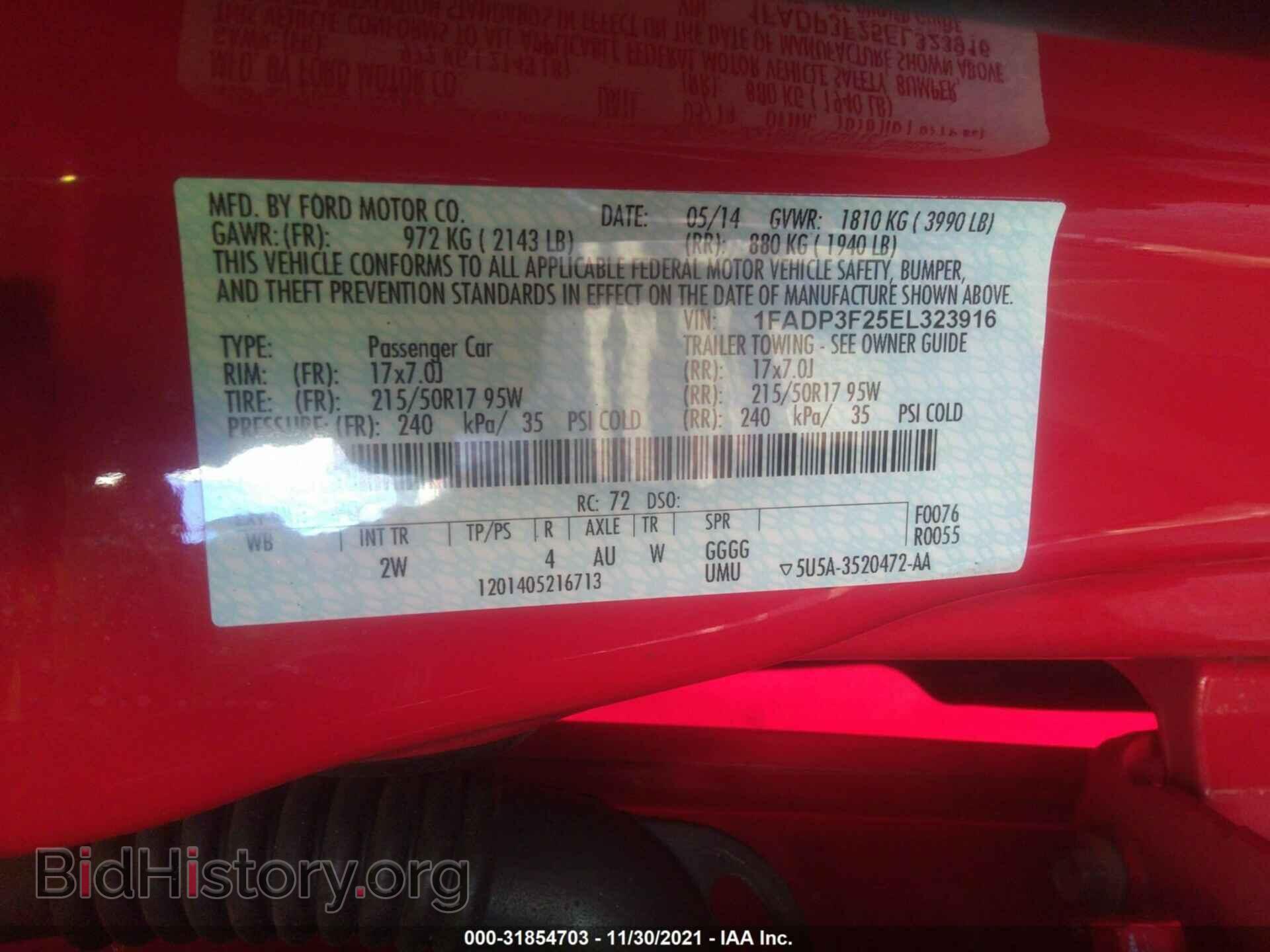 2014 FORD FOCUS - VIN: 1FADP3F25EL323916 - Фото 9