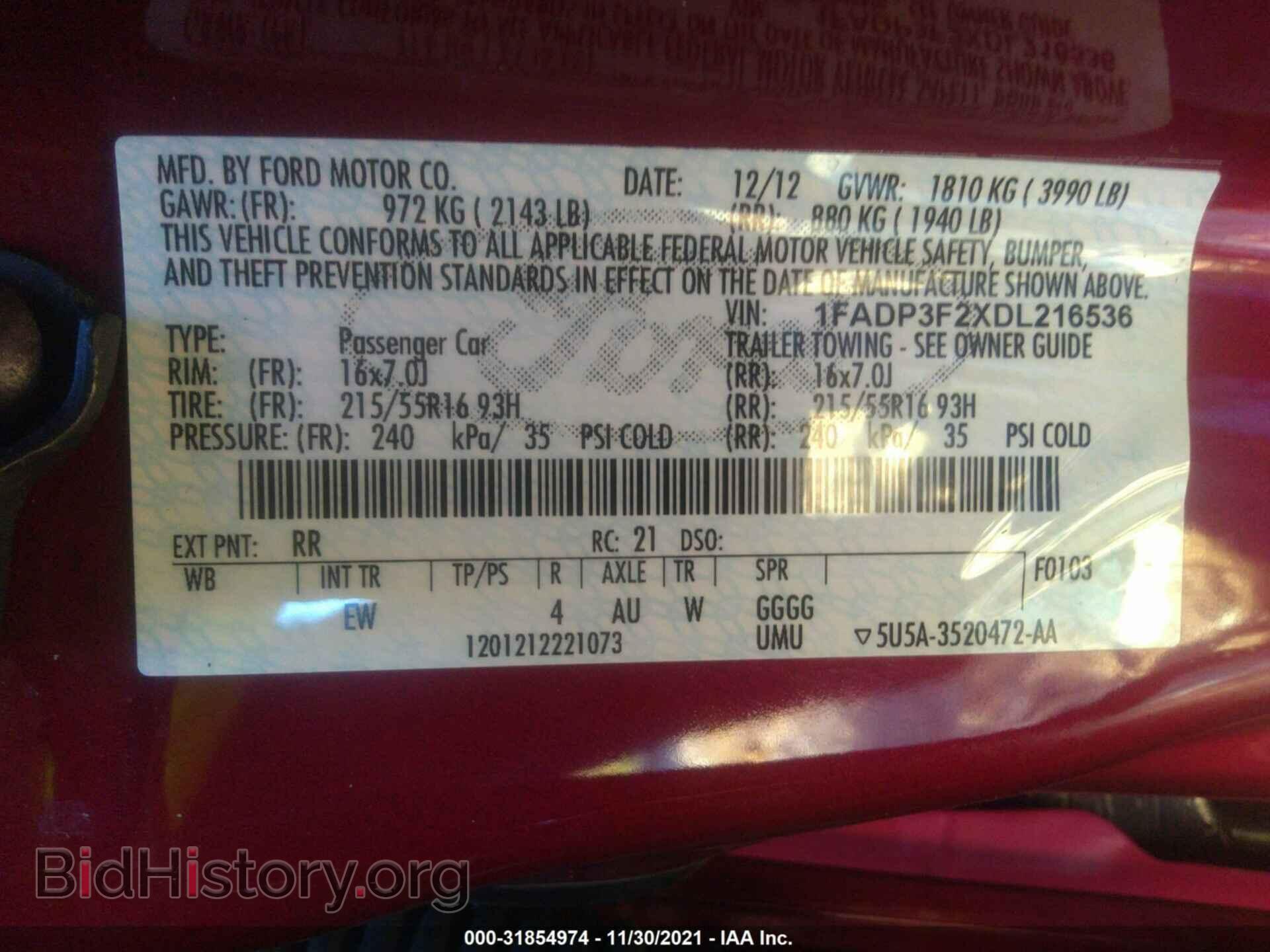2013 FORD FOCUS - VIN: 1FADP3F2XDL216536 - Photo 9