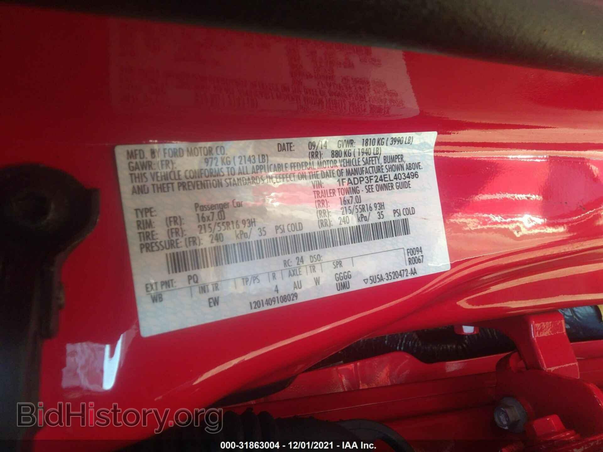 2014 FORD FOCUS - VIN: 1FADP3F24EL403496 - Фото 9
