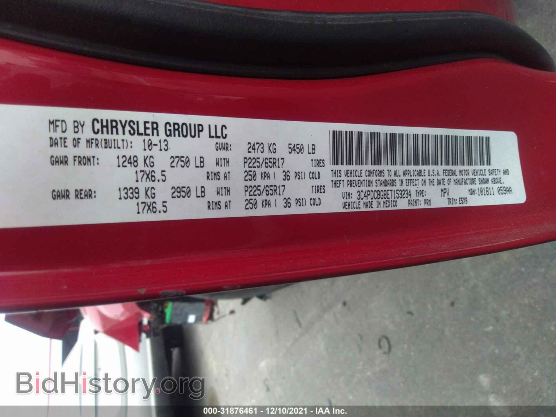 2014 DODGE JOURNEY - VIN: 3C4PDCBG8ET153234 - Фото 9