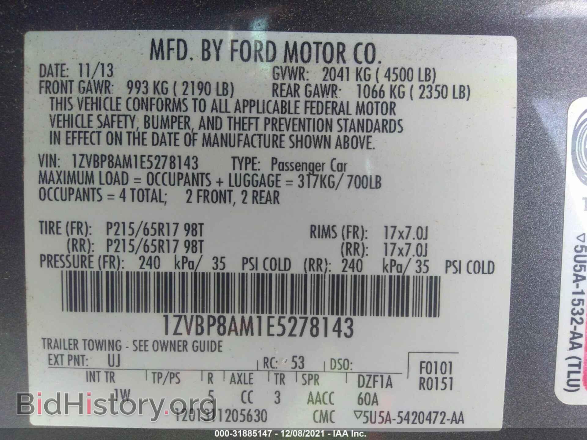 2014 FORD MUSTANG - VIN: 1ZVBP8AM1E5278143 - Фото 9