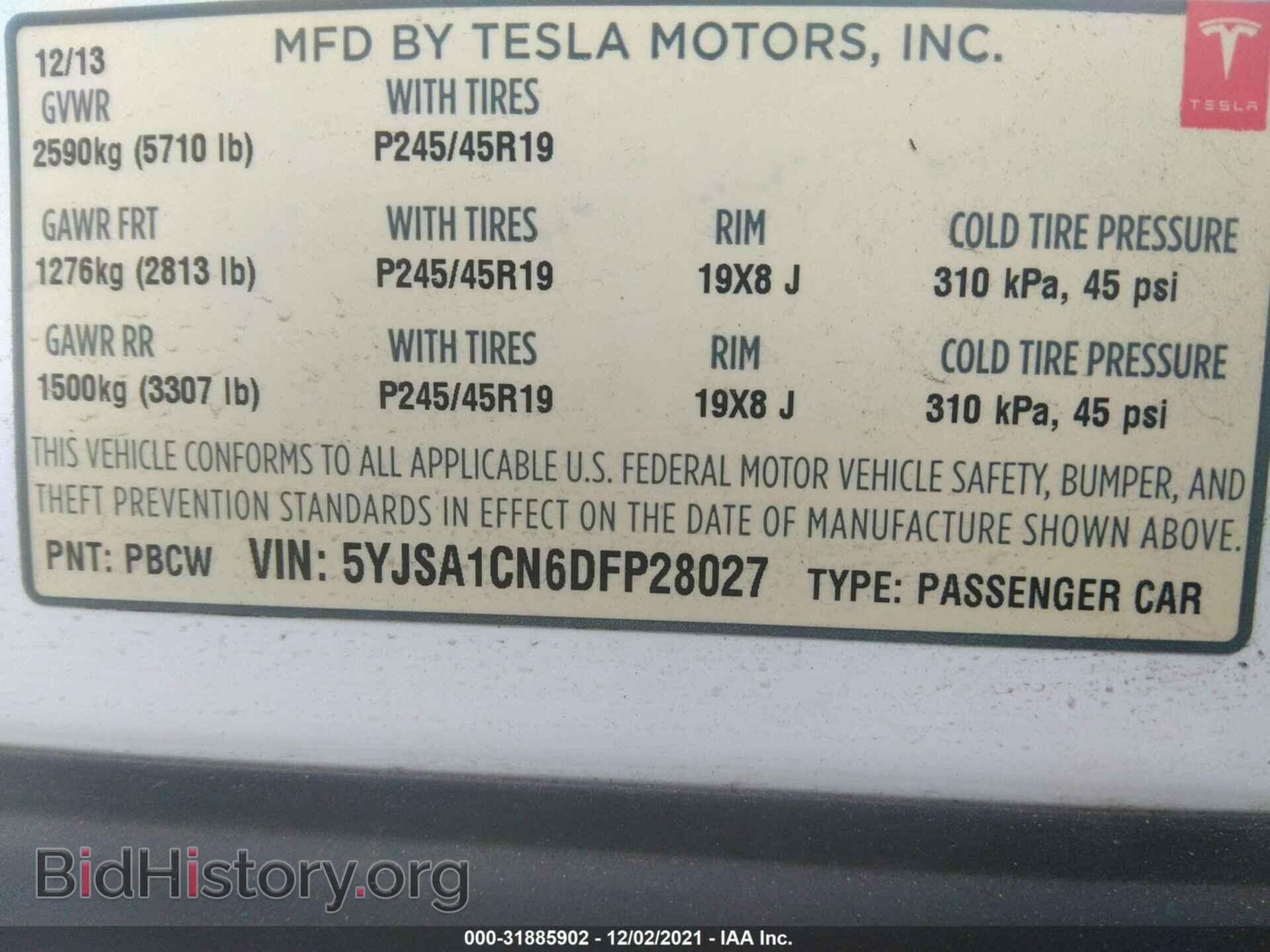 2013 TESLA MODEL S - VIN: 5YJSA1CN6DFP28027 - Photo 9