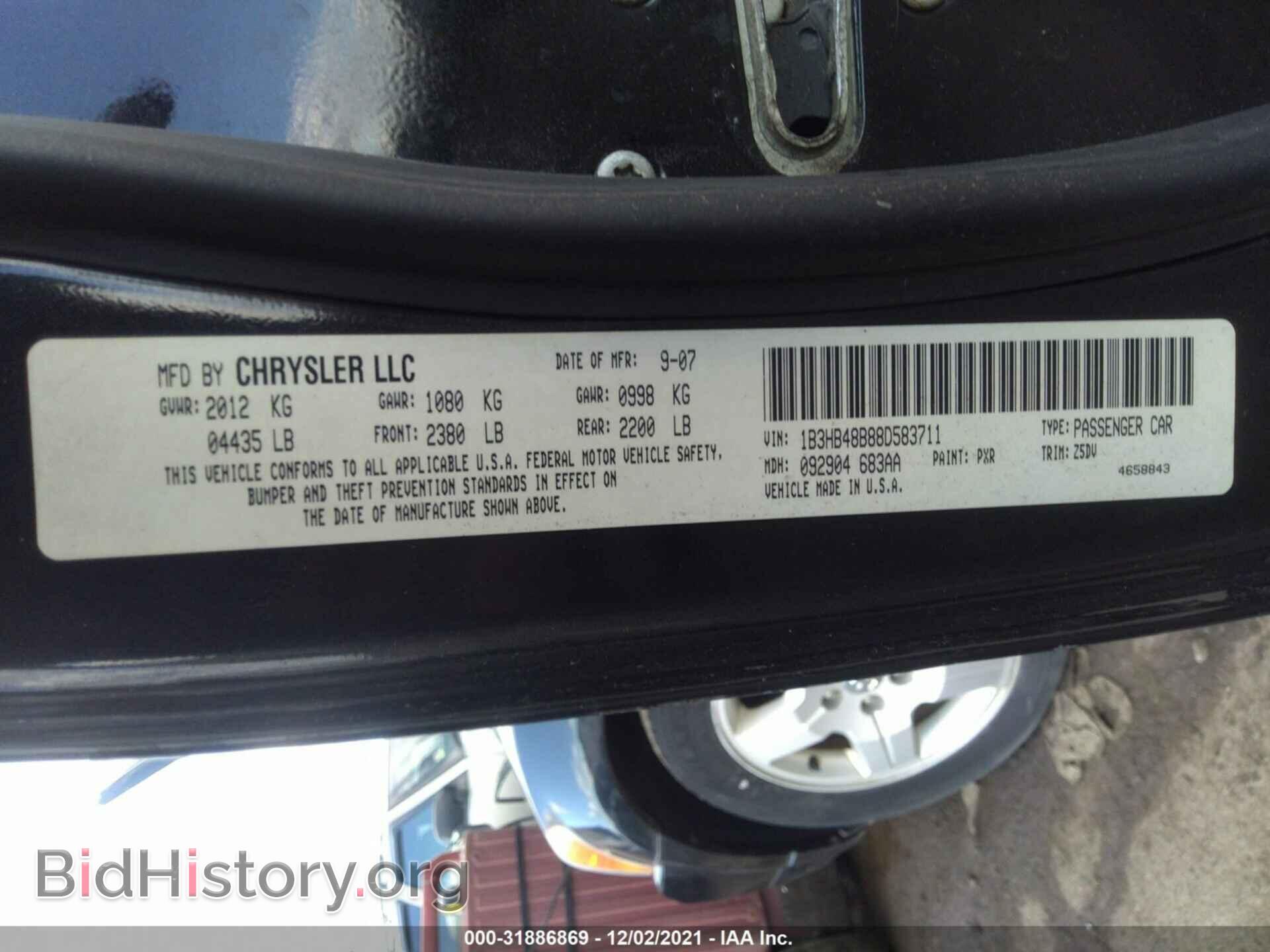 2008 DODGE CALIBER - VIN: 1B3HB48B88D583711 - Photo 9
