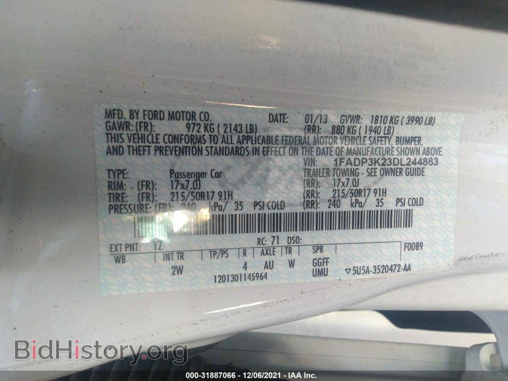 2013 FORD FOCUS - VIN: 1FADP3K23DL244863 - Фото 9