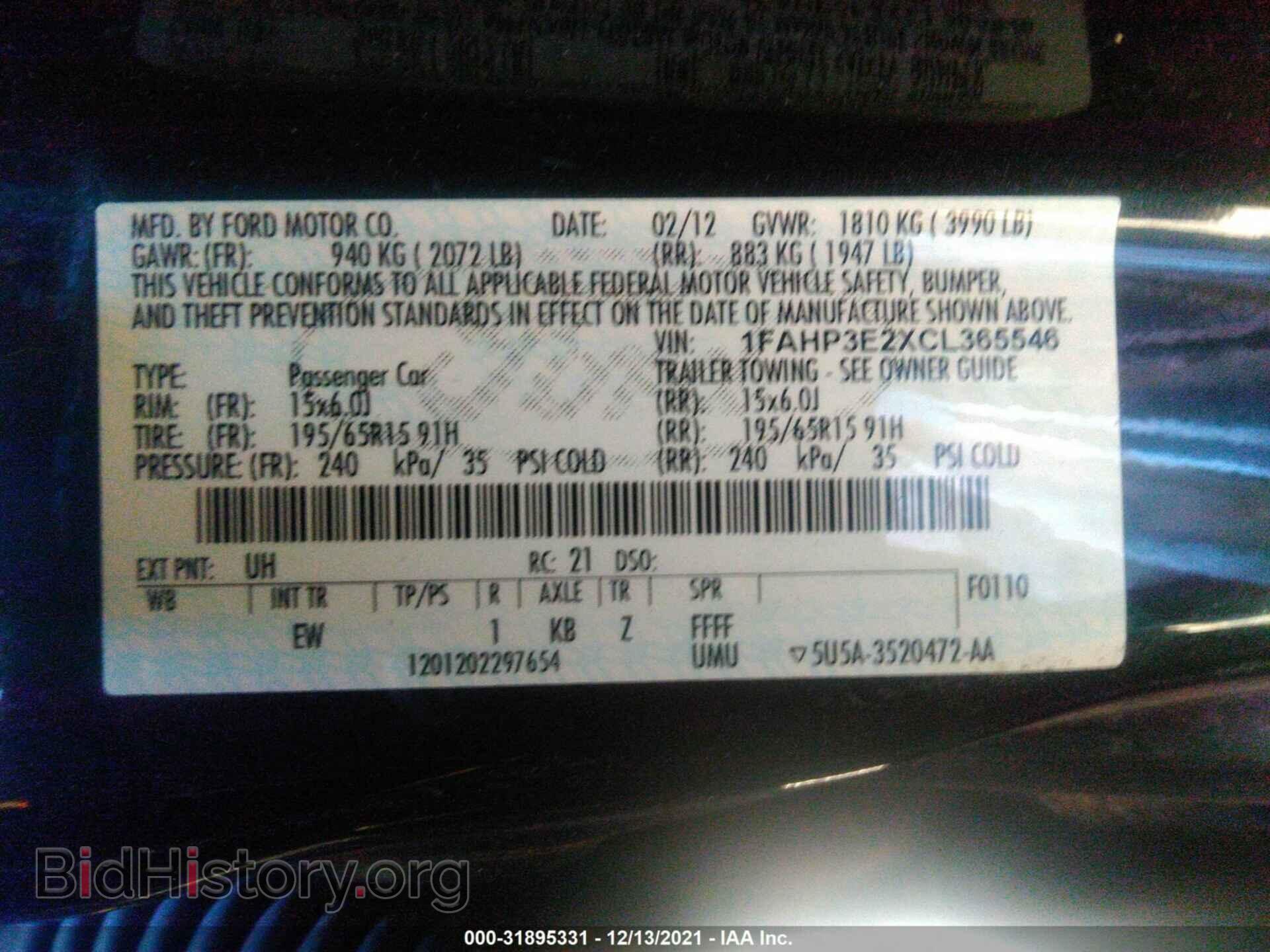 2012 FORD FOCUS - VIN: 1FAHP3E2XCL365546 - Photo 9