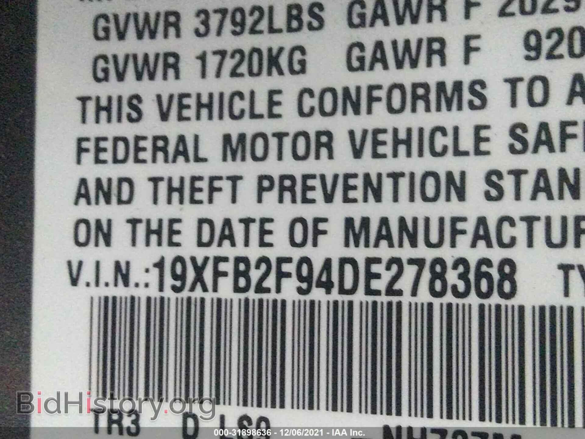 2013 HONDA CIVIC SDN - VIN: 19XFB2F94DE278368 - Photo 9