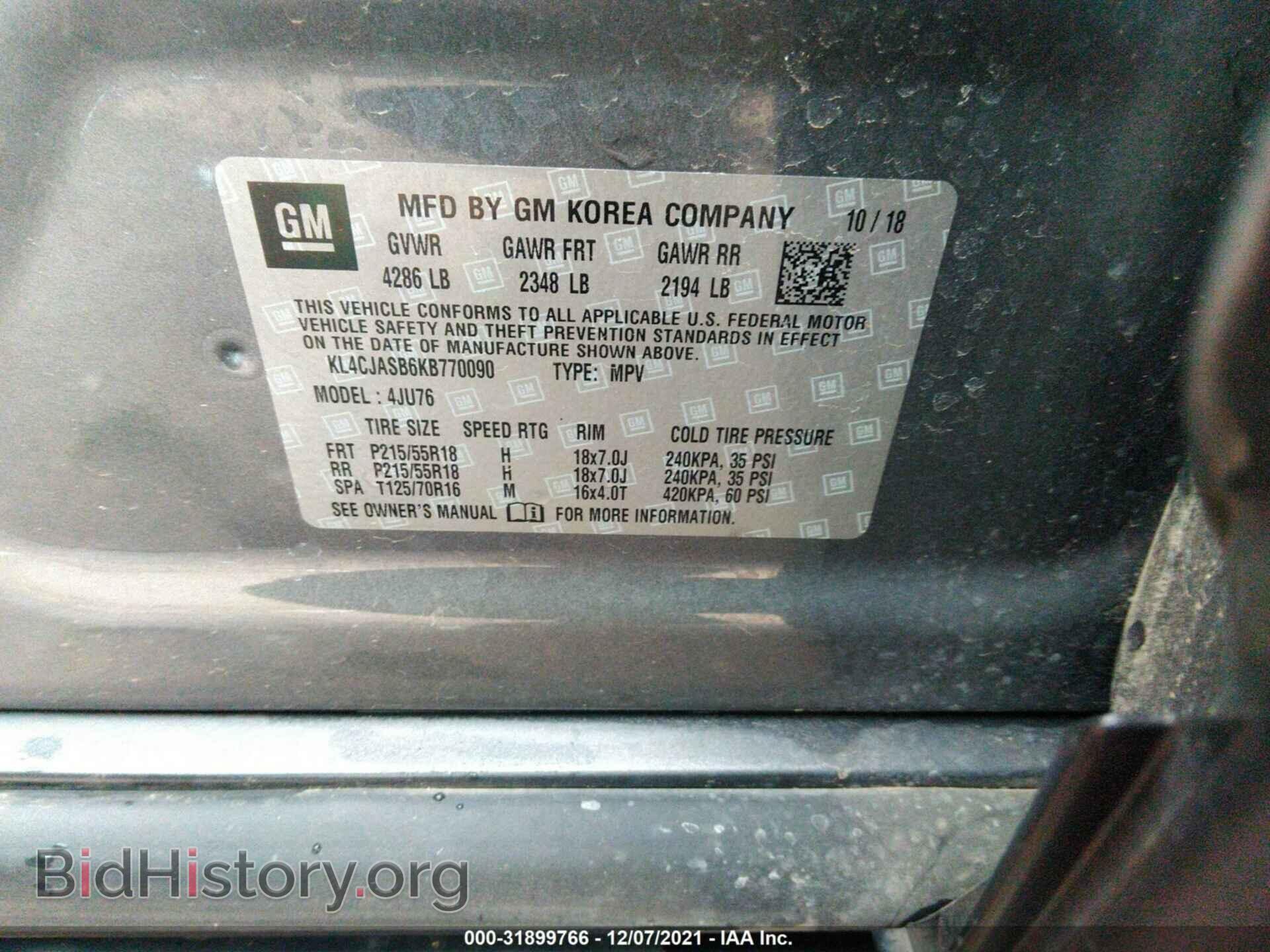2019 BUICK ENCORE - VIN: KL4CJASB6KB770090 - Photo 9