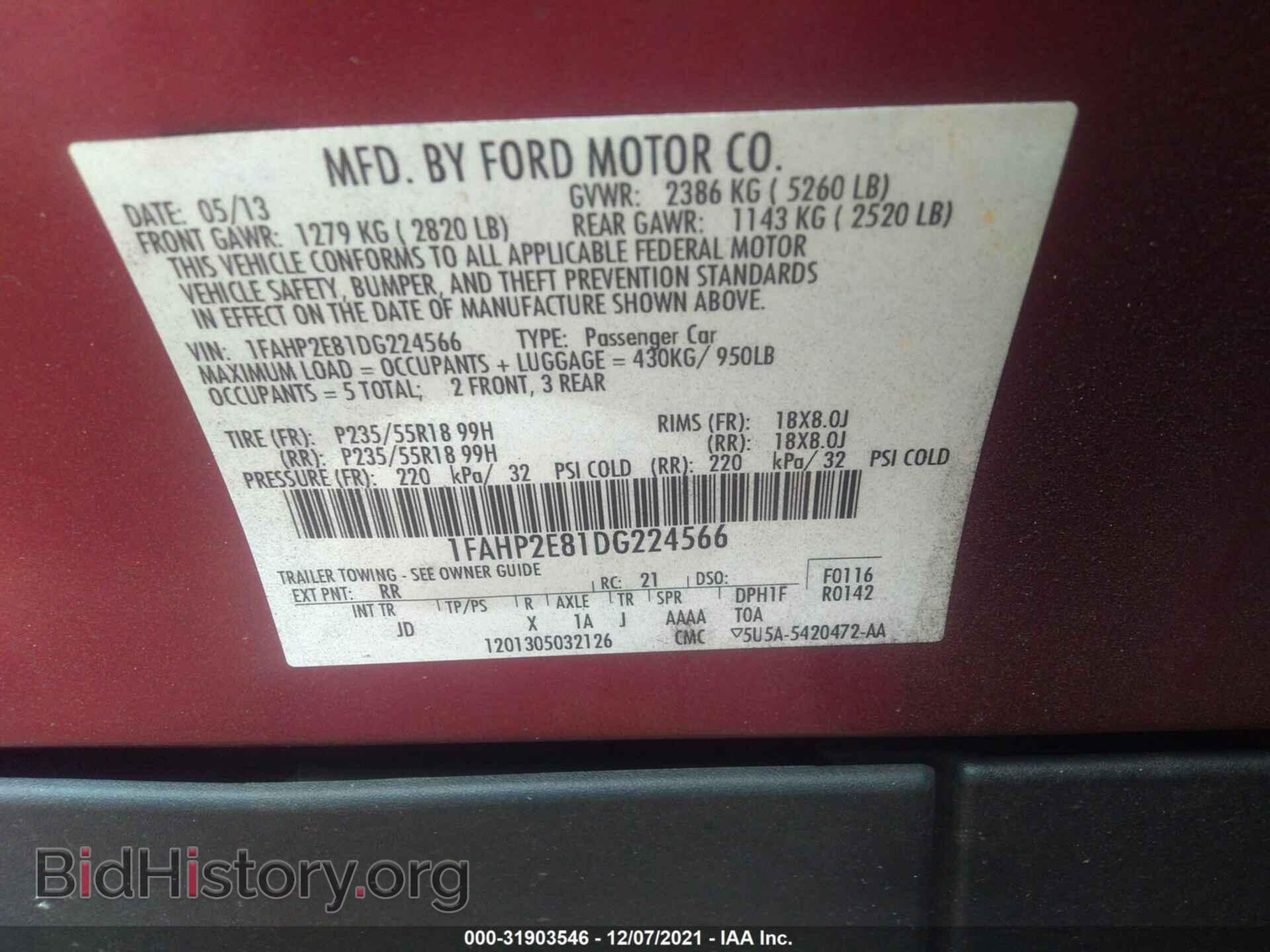 2013 FORD TAURUS - VIN: 1FAHP2E81DG224566 - Photo 9
