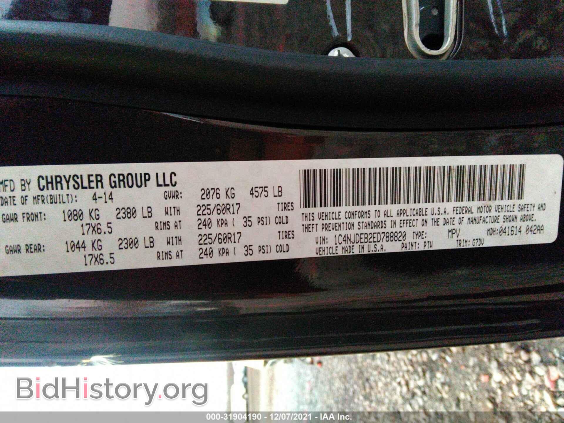2014 JEEP COMPASS - VIN: 1C4NJDEB2ED788820 - Фото 9