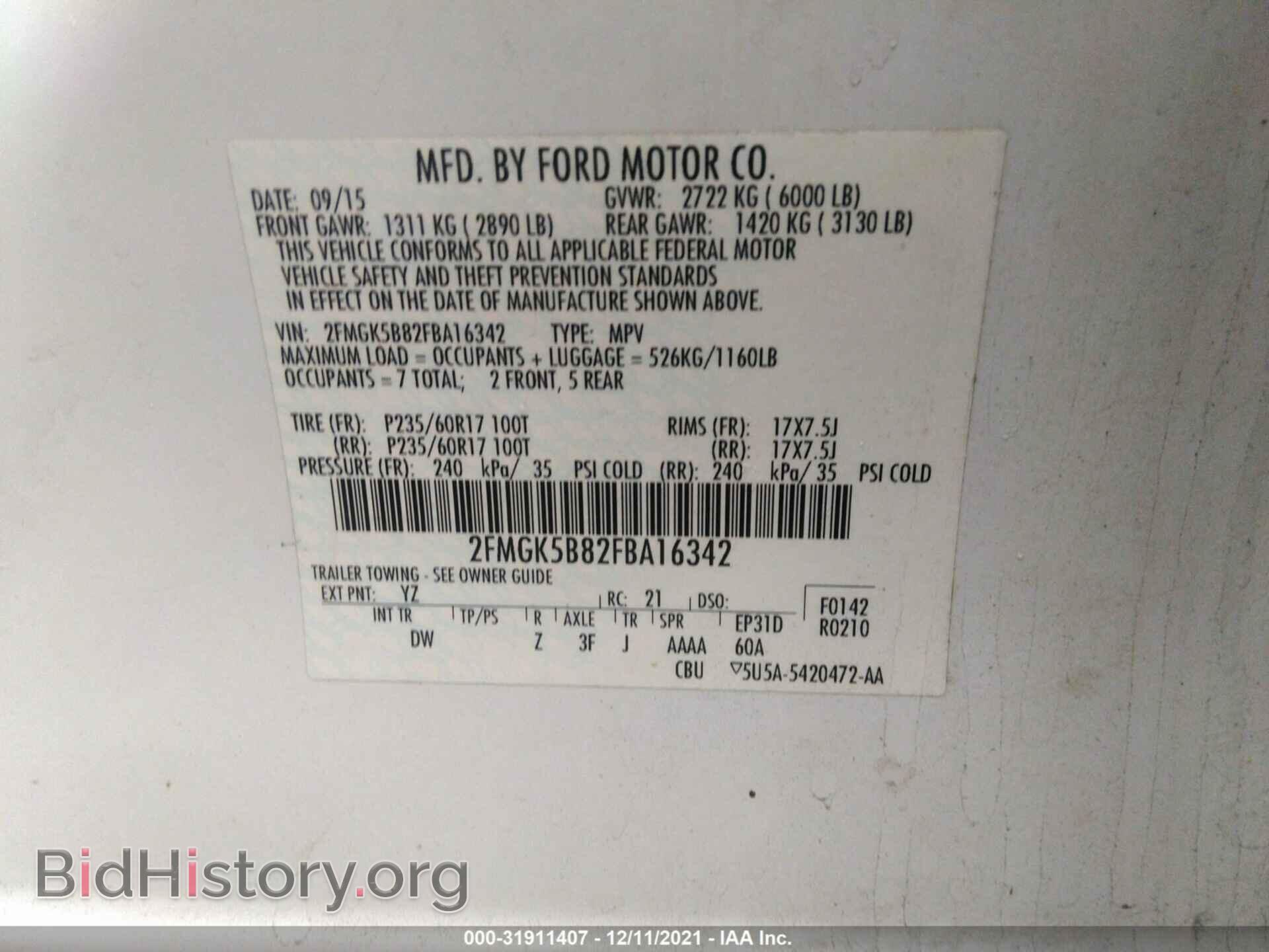 2015 FORD FLEX - VIN: 2FMGK5B82FBA16342 - Photo 9