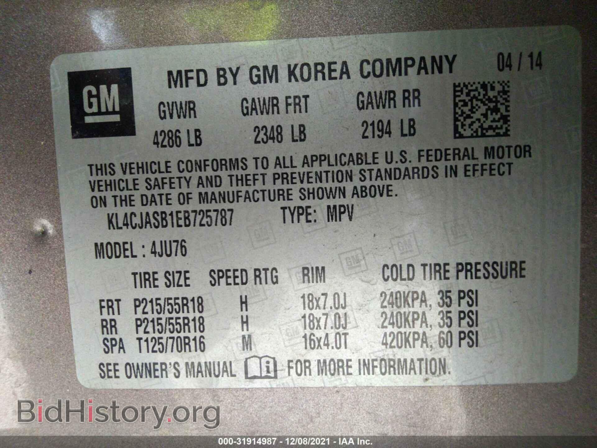 2014 BUICK ENCORE - VIN: KL4CJASB1EB725787 - Photo 9