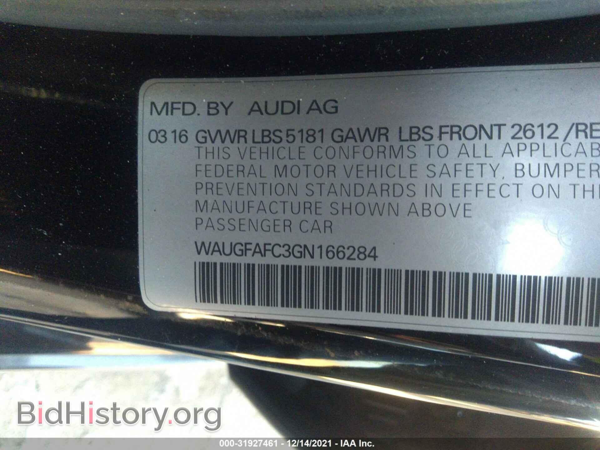 2016 AUDI A6 - VIN: WAUGFAFC3GN166284 - Фото 9