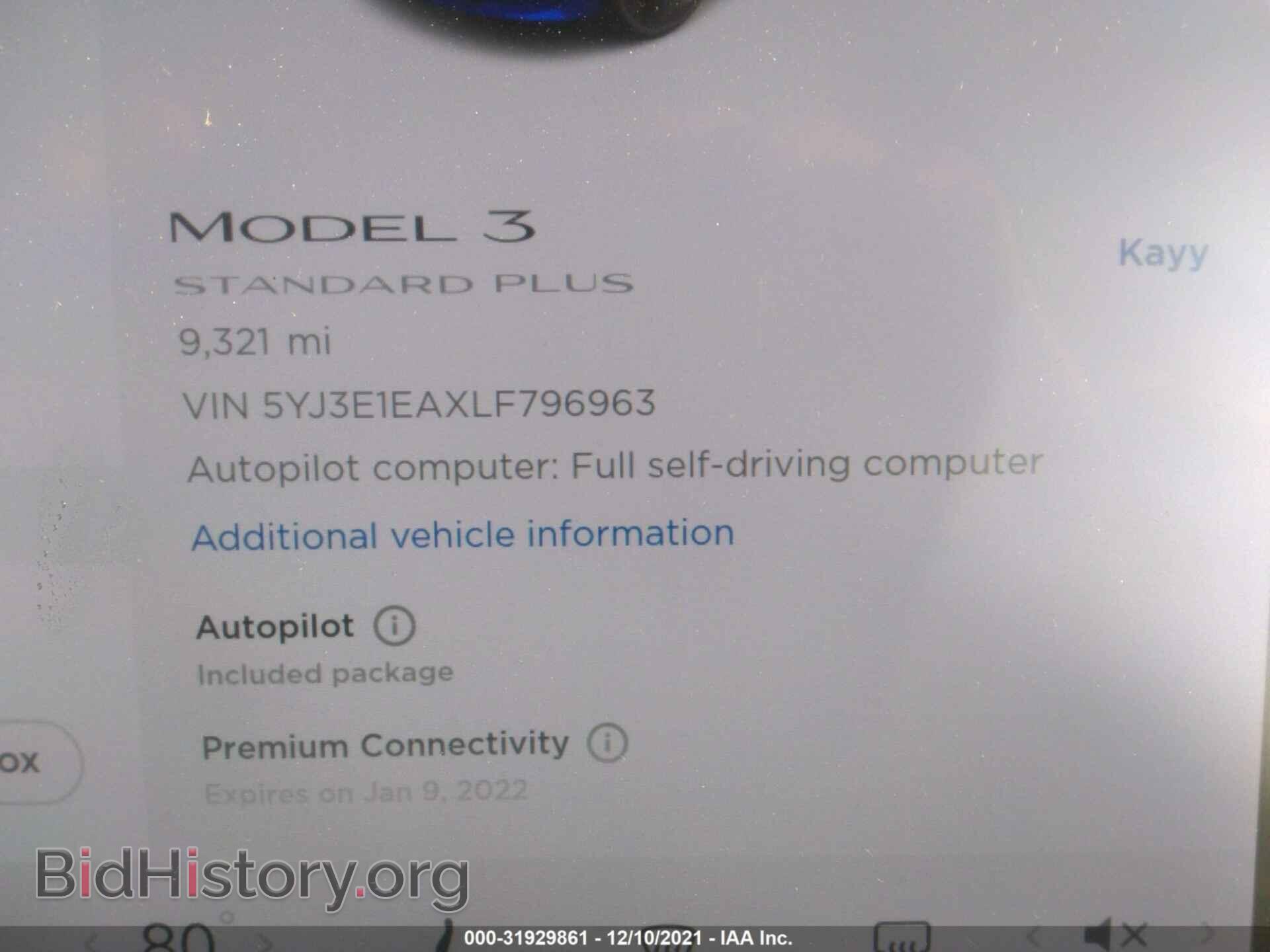 2020 TESLA MODEL 3 - VIN: 5YJ3E1EAXLF796963 - Фото 9