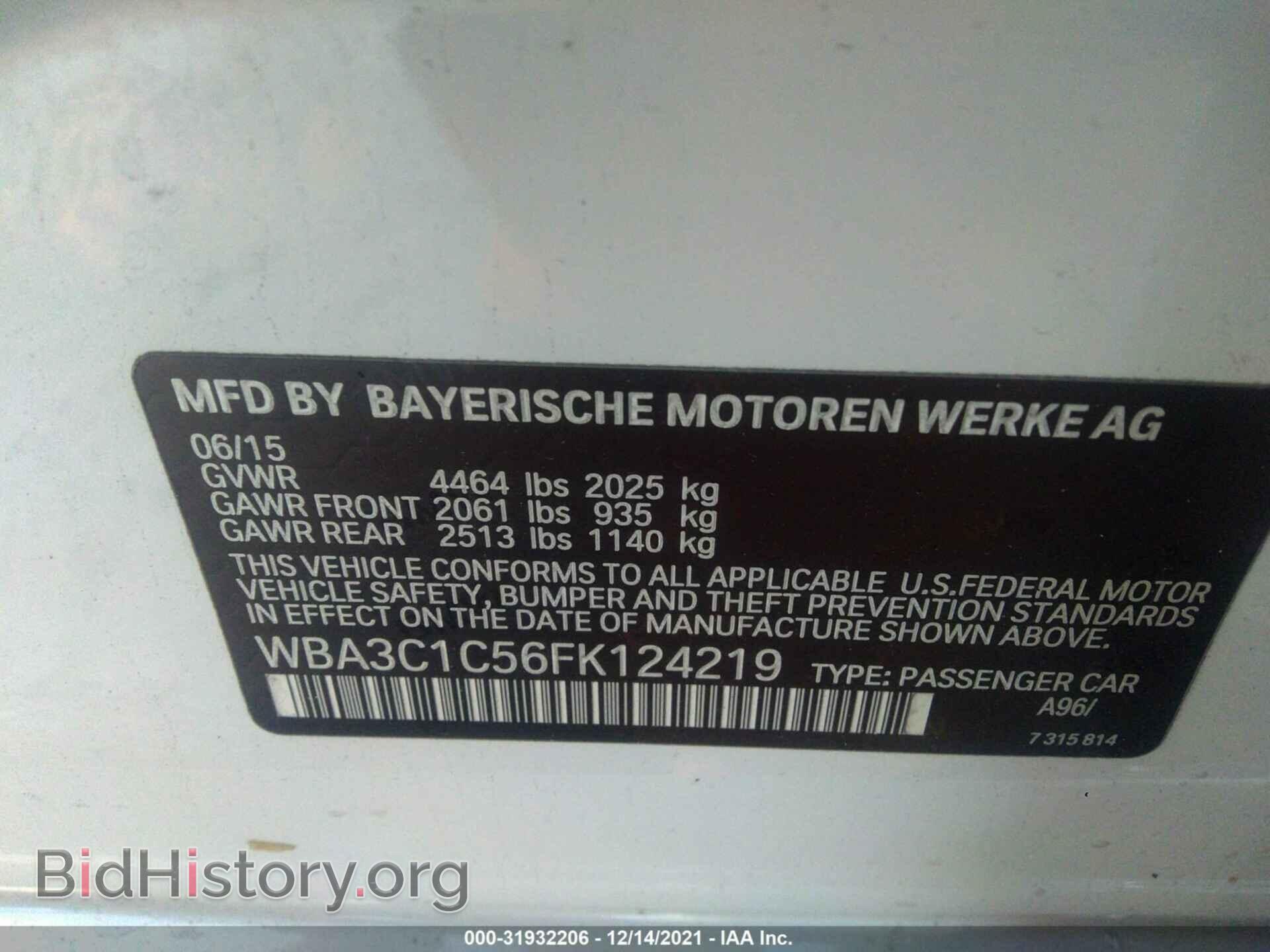2015 BMW 3 SERIES - VIN: WBA3C1C56FK124219 - Фото 9