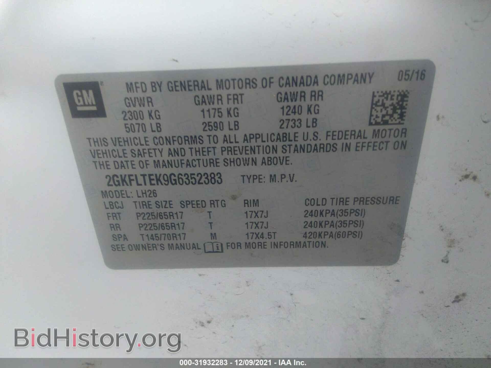 2016 GMC TERRAIN - VIN: 2GKFLTEK9G6352383 - Photo 9