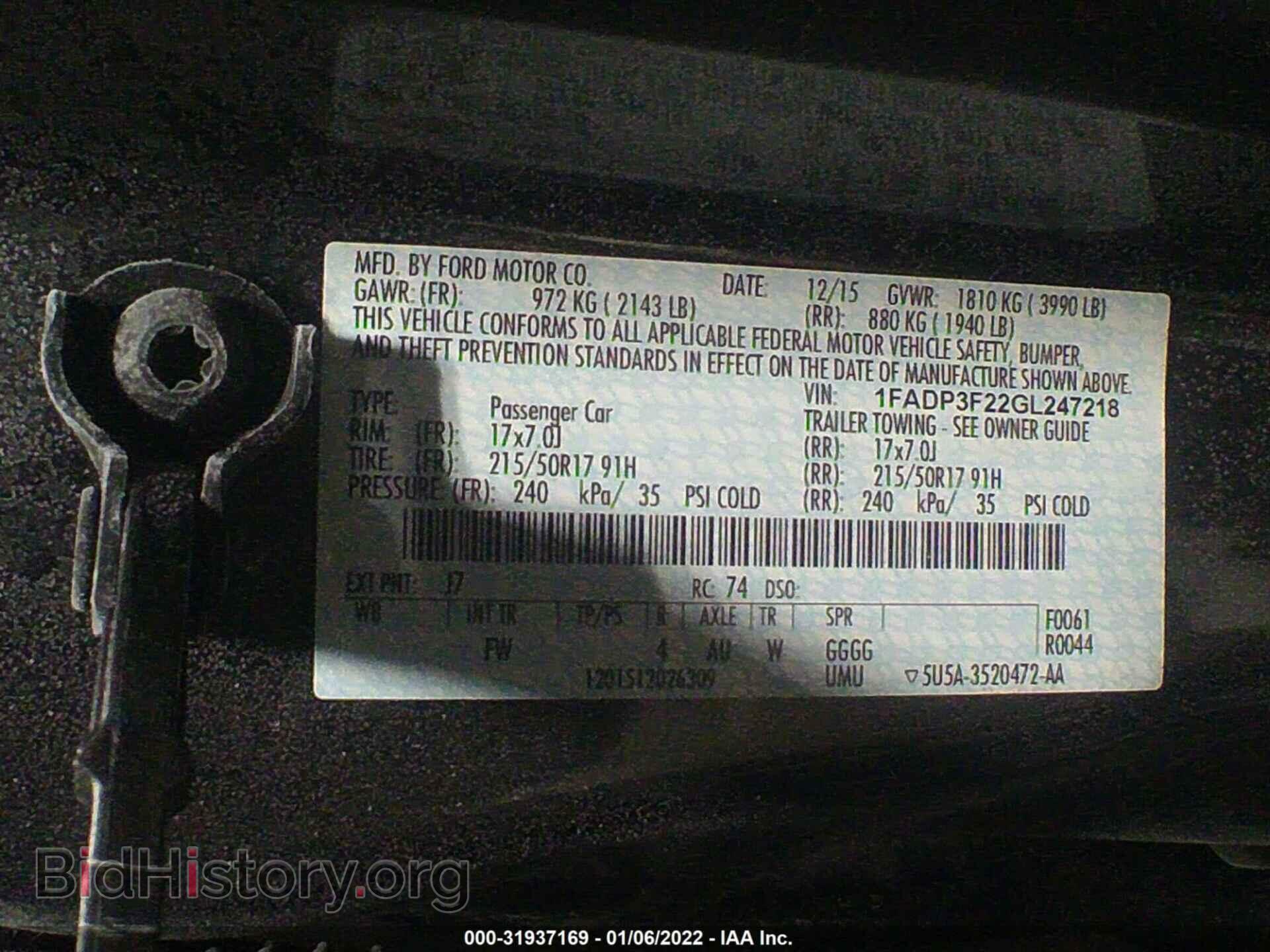 2016 FORD FOCUS - VIN: 1FADP3F22GL247218 - Photo 9