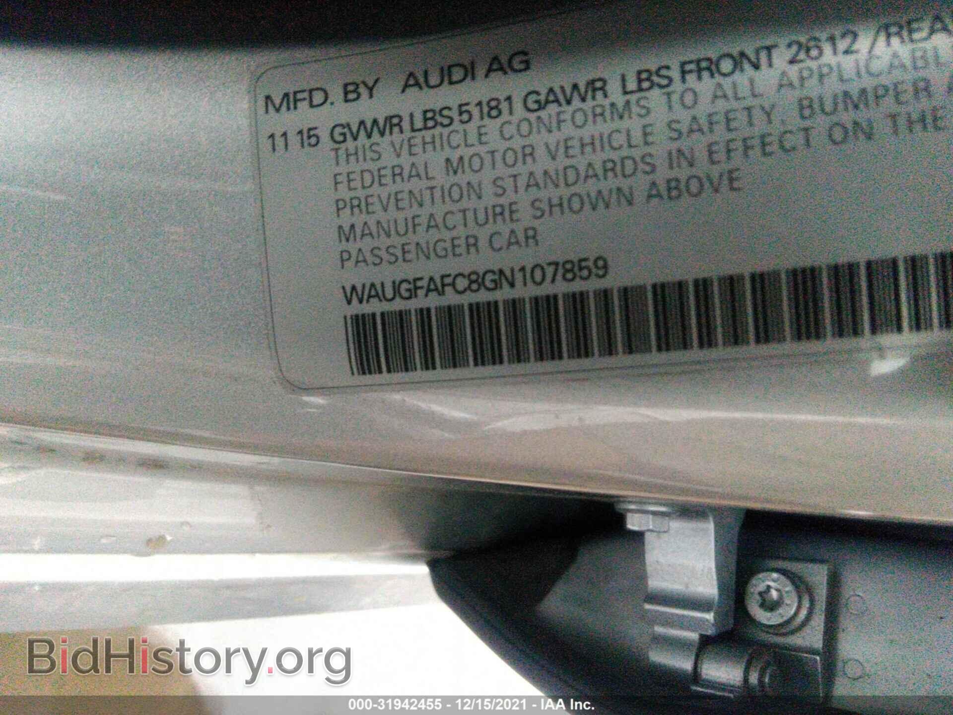 2016 AUDI A6 - VIN: WAUGFAFC8GN107859 - Фото 9