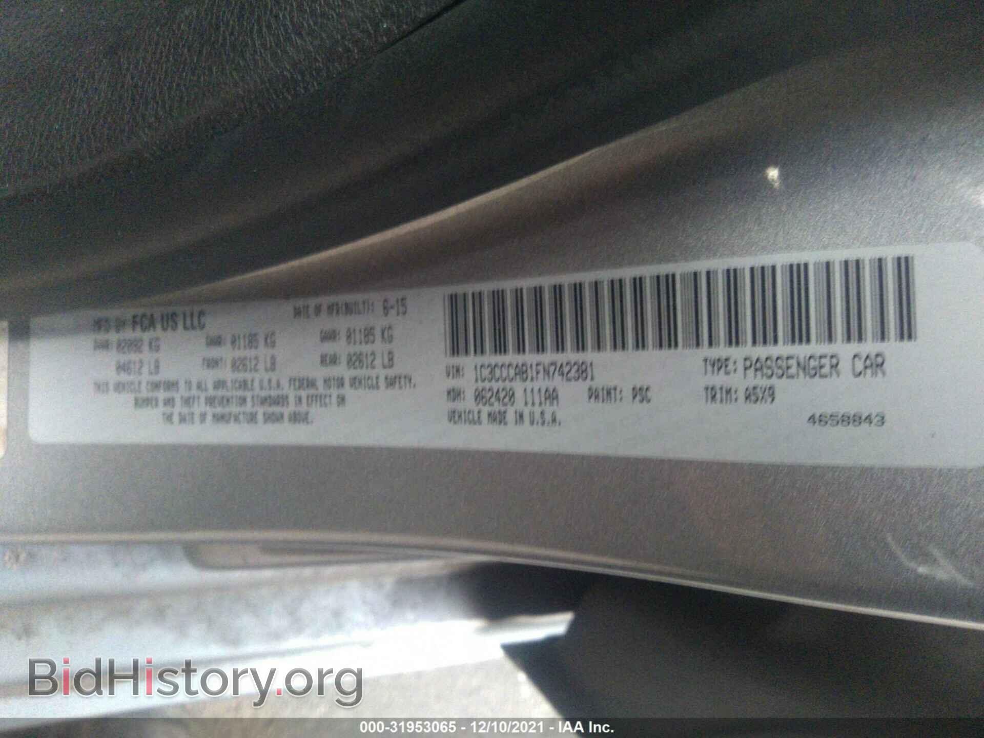 2015 CHRYSLER 200 - VIN: 1C3CCCAB1FN742381 - Photo 9
