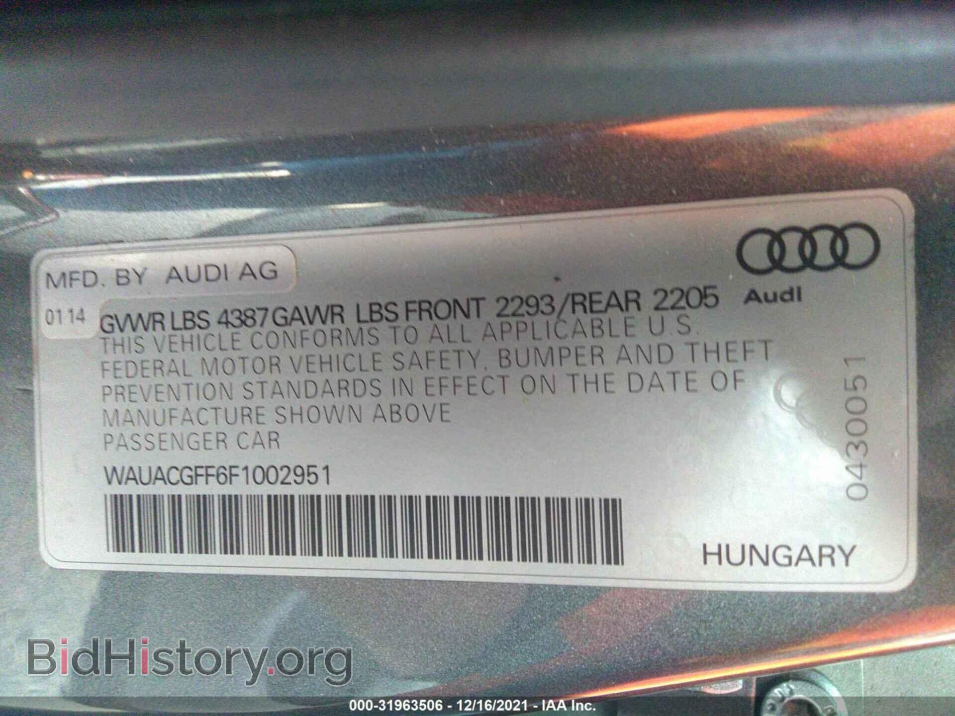2015 AUDI A3 - VIN: WAUACGFF6F1002951 - Фото 9