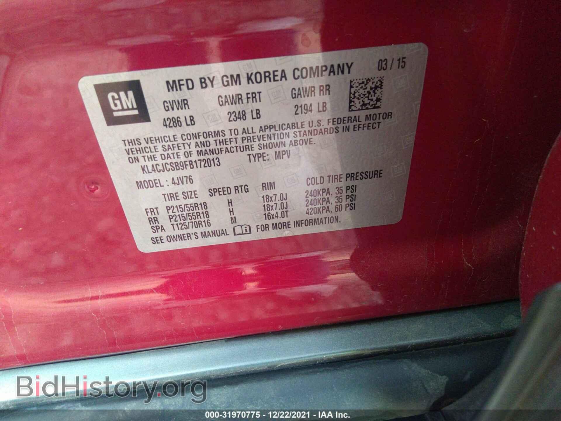 2015 BUICK ENCORE - VIN: KL4CJCSB9FB172013 - Photo 9